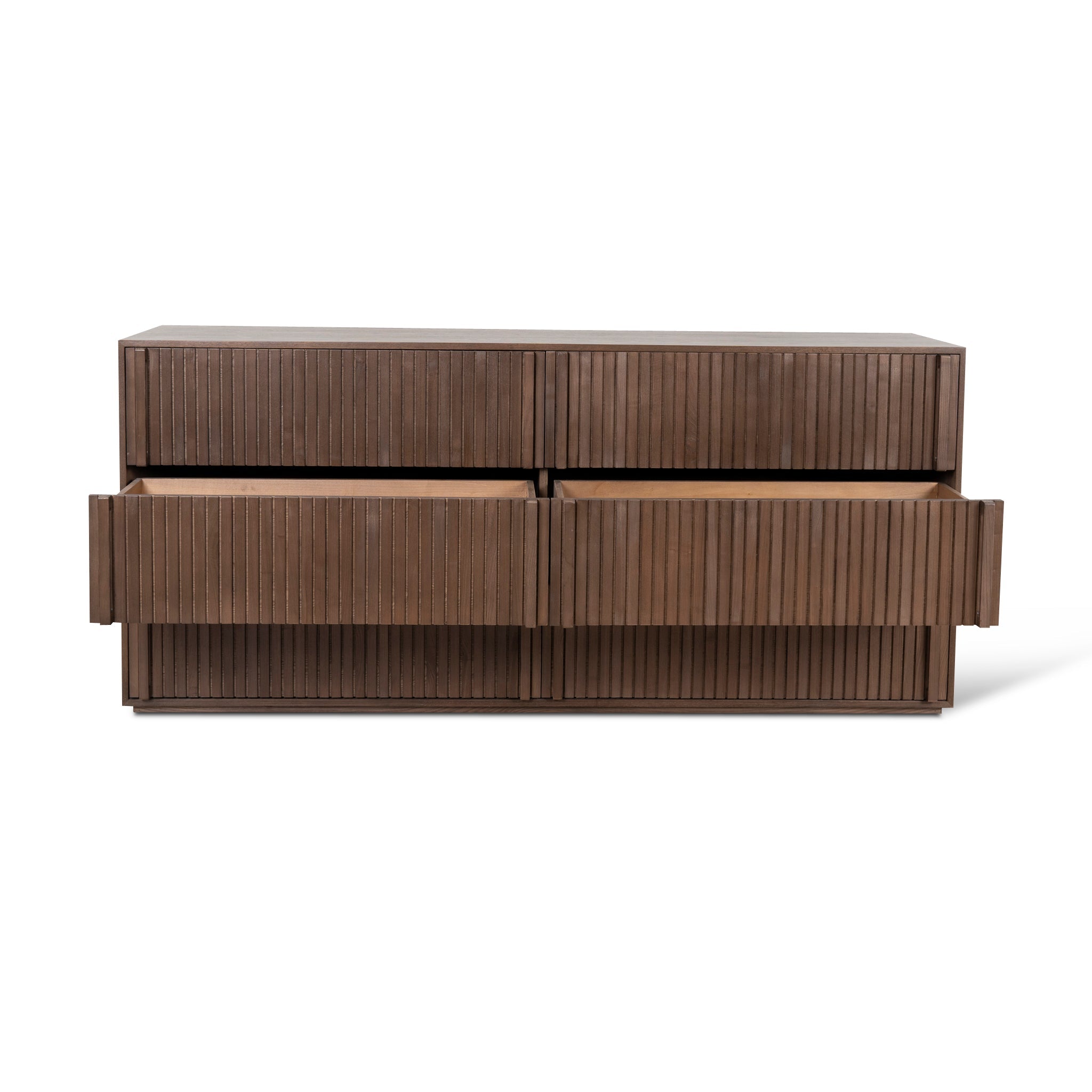 6 Drawer Wooden Chest - Walnut - Despina