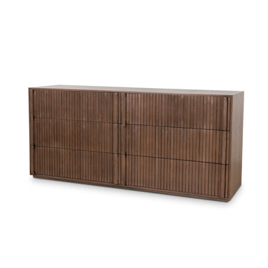Showcasing Penuro 6 Drawer Wooden Chest - Walnut DT10035-NI Chest by Calibre Furniturs