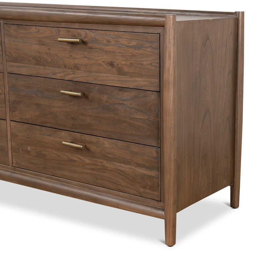 6 Drawer Wooden Chest - Walnut
