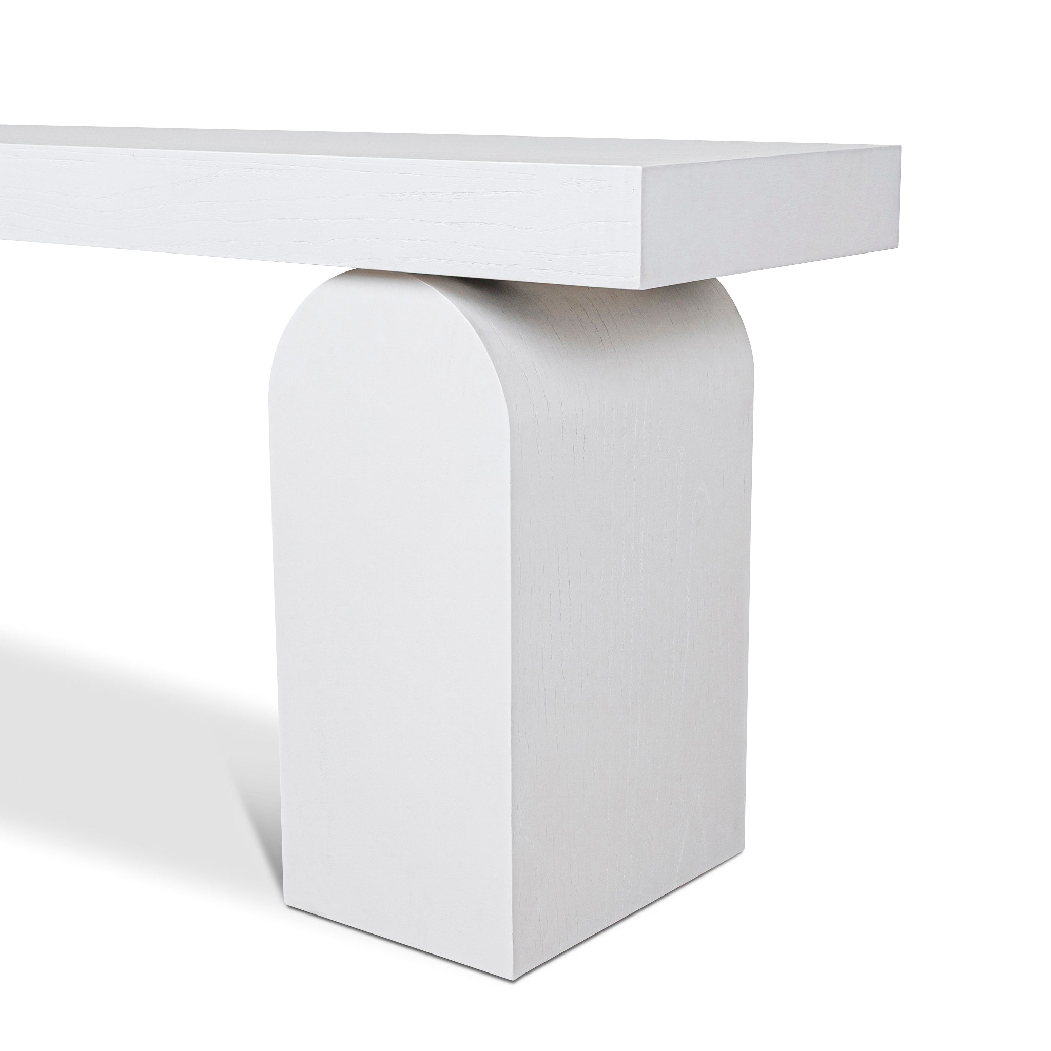 1.9m New Elm Console Table - Full White