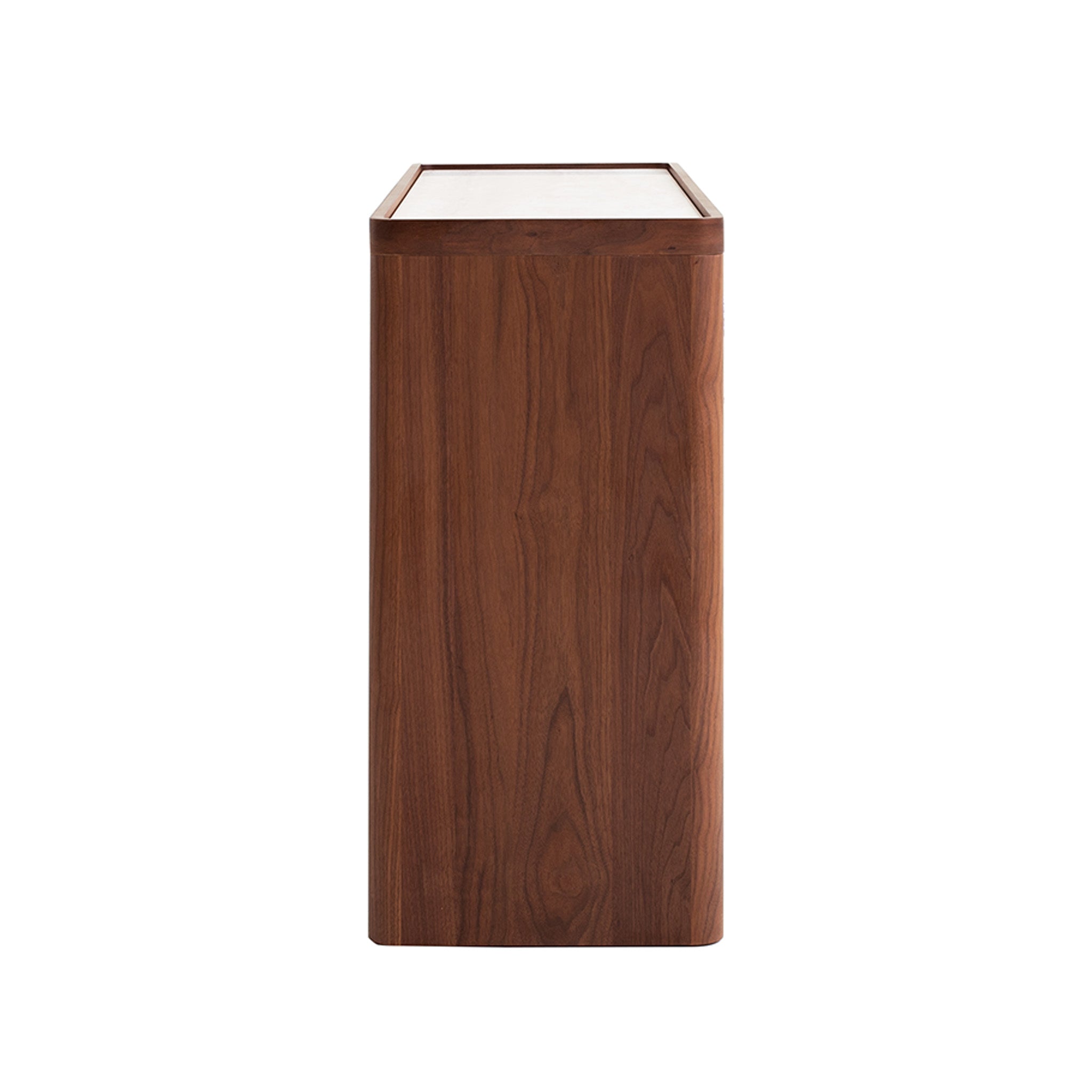 CDT10242-IG 1.34m Glass Top Chest of Drawer - Walnut