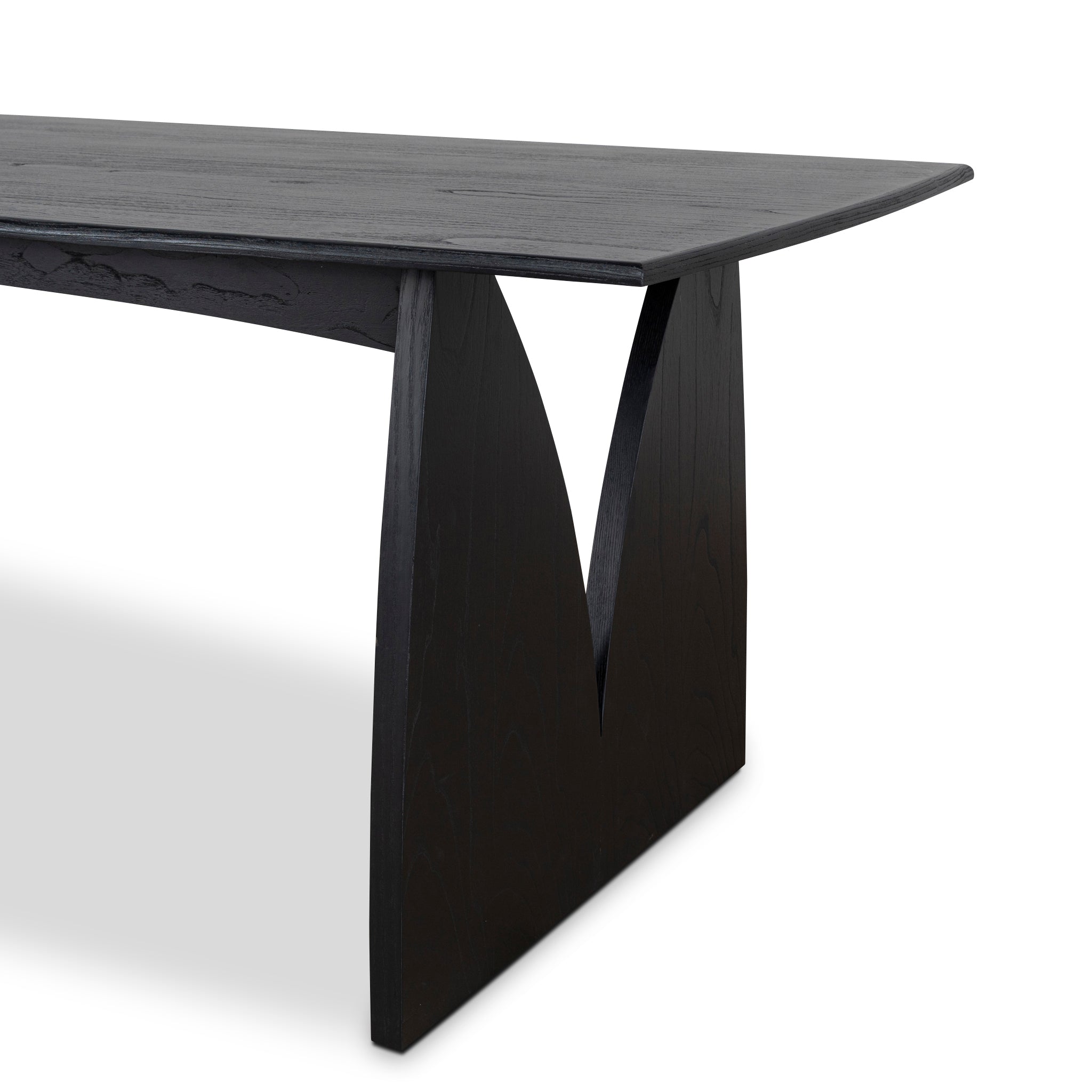 CDT10258-NI 1.8m Elm Dining Table - Full Black