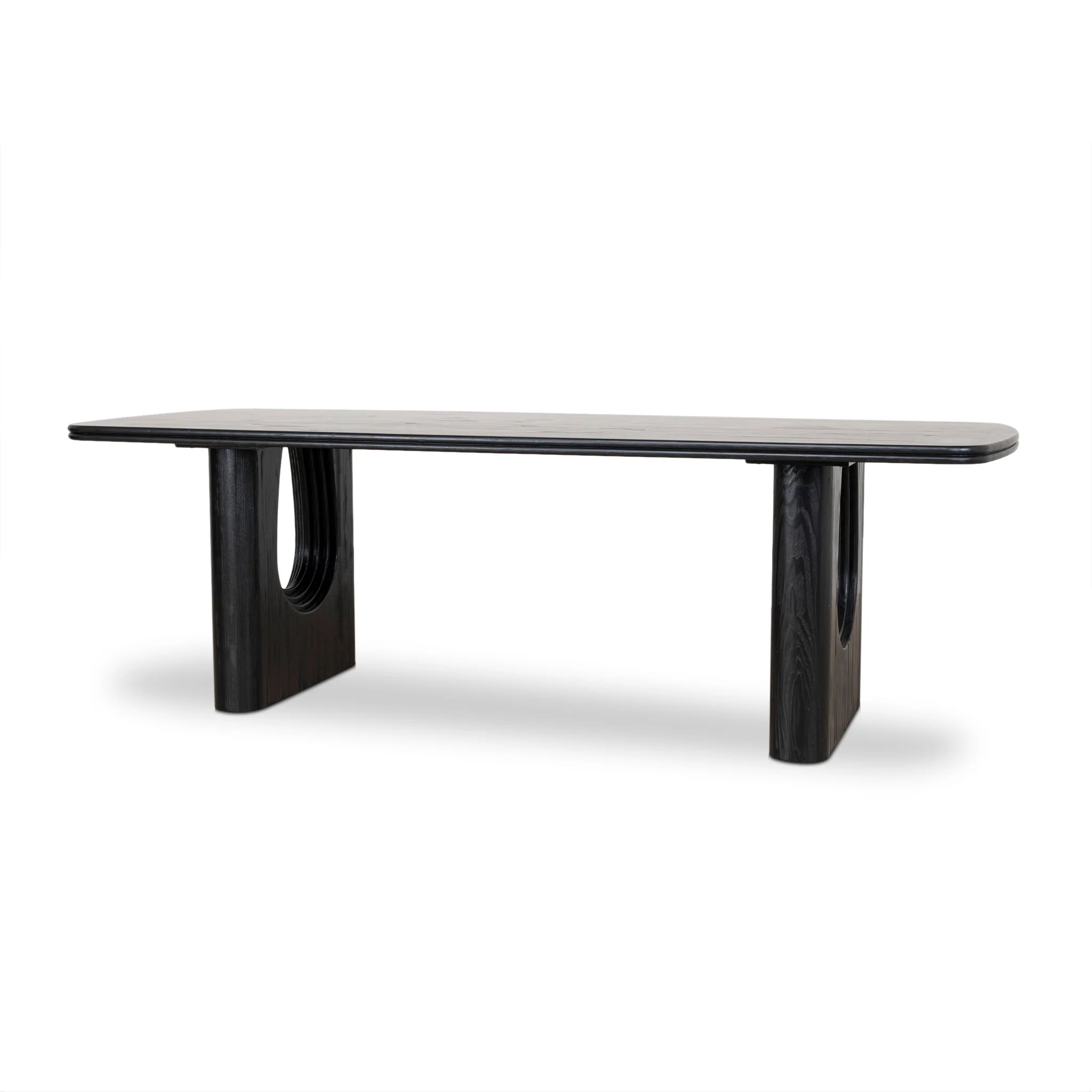 Showcasing Ketaria 2.4m Recycled Fir Dining Table - Full Black DT10260-NI Dining Table by Calibre Furniturs
