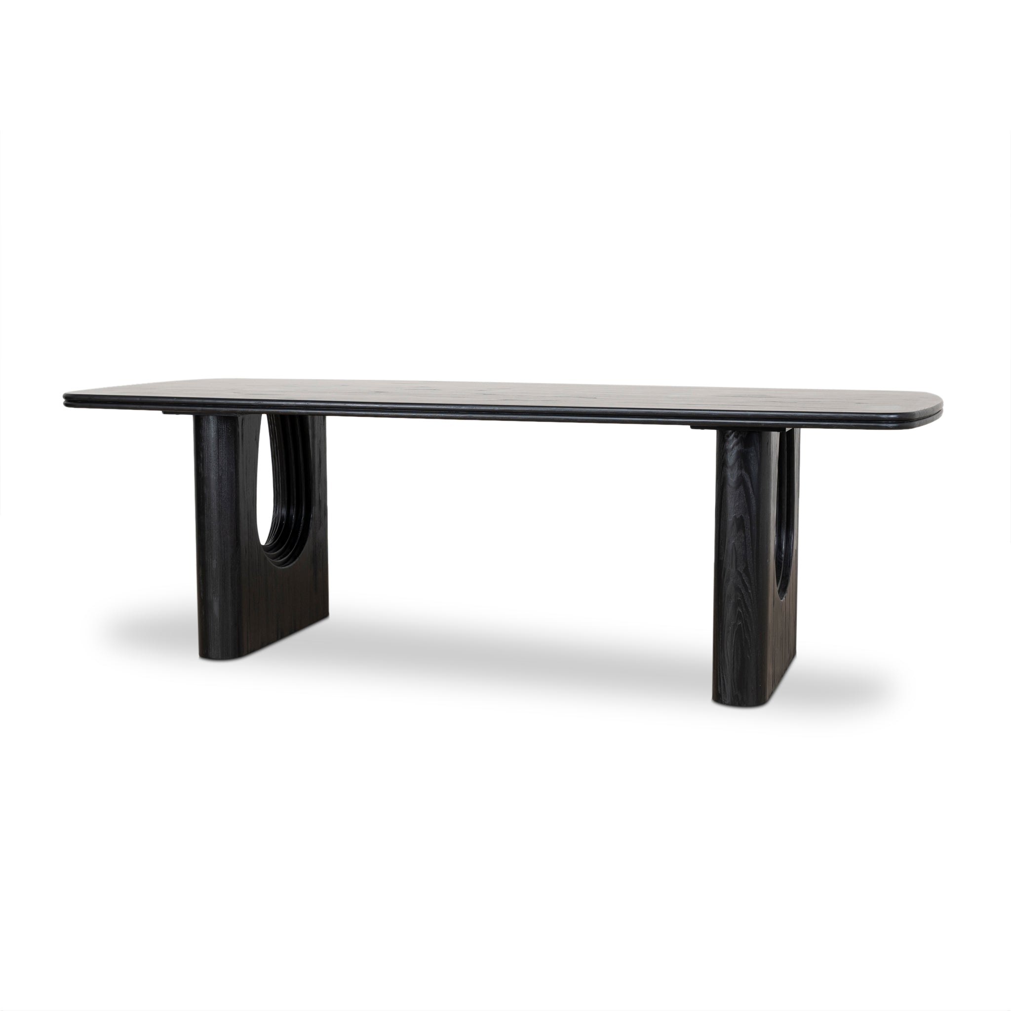 CDT10260-NI 2.4m Recycled Fir Dining Table - Full Black