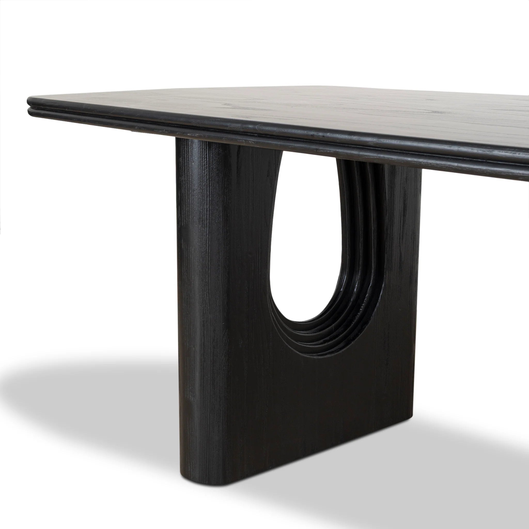 Ketaria 2.4m Recycled Fir Dining Table - Full Black