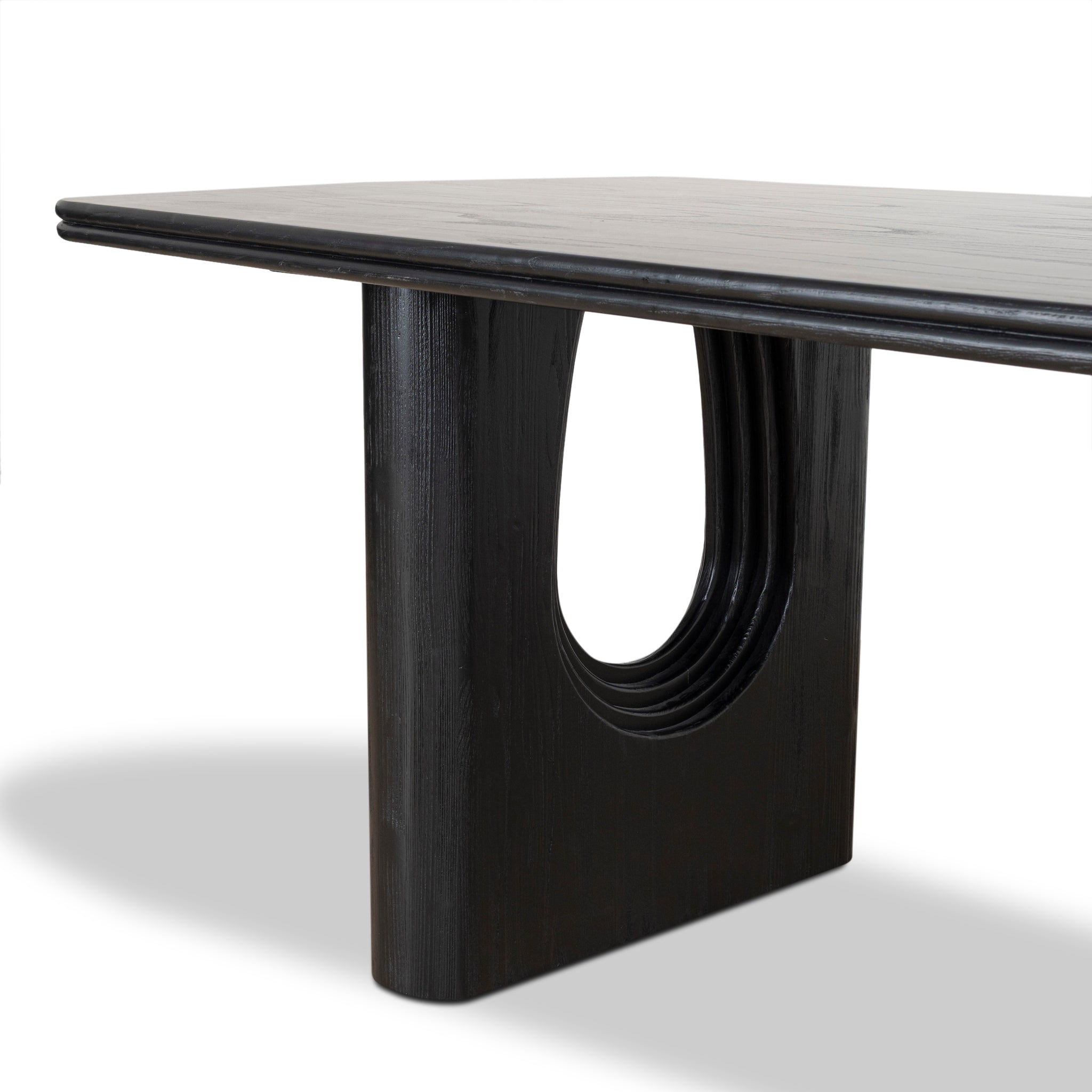 2.4m Recycled Fir Dining Table - Full Black - image 7
