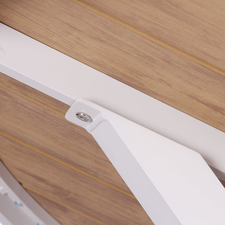 1.4m Round Sand White Outdoor Dining Table - Natural