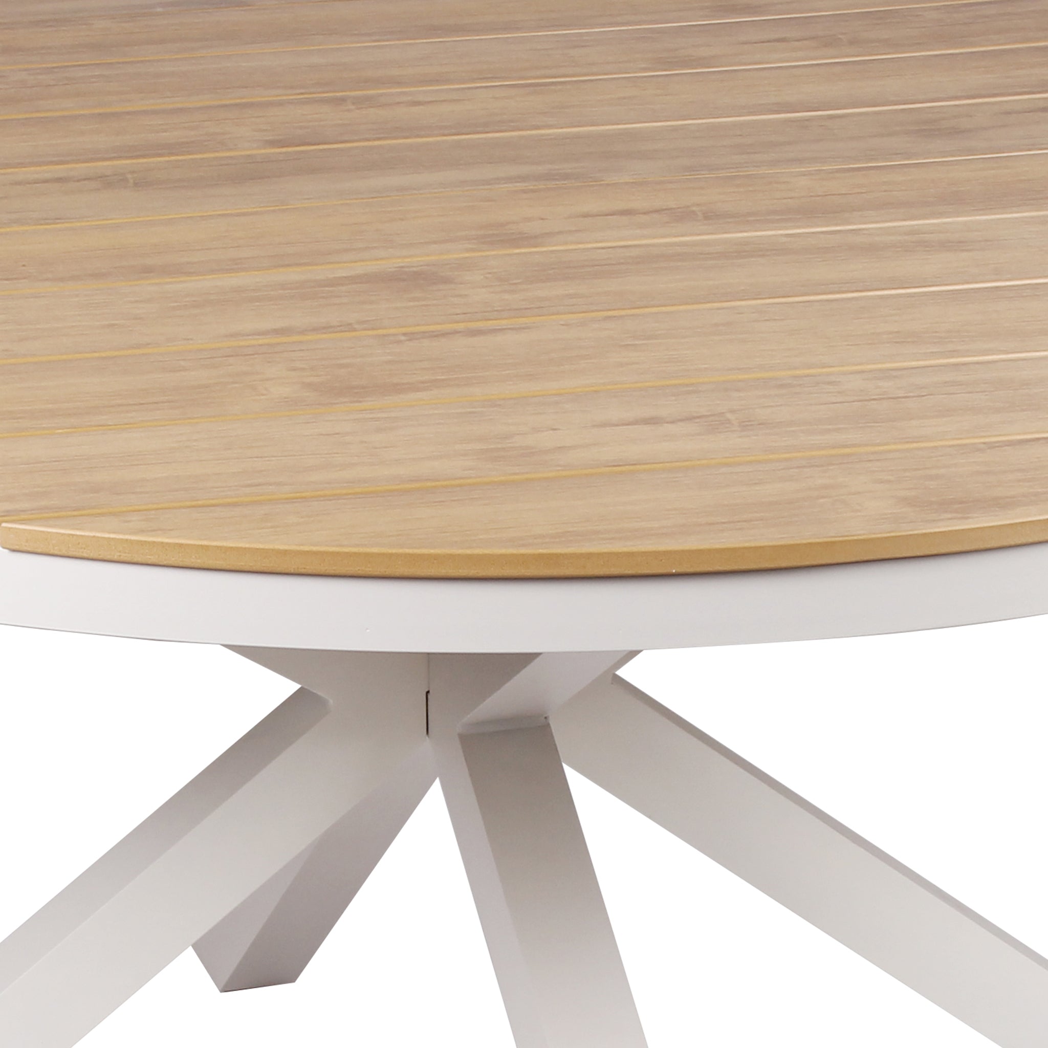 1.4m Round Sand White Outdoor Dining Table - Natural - image 3