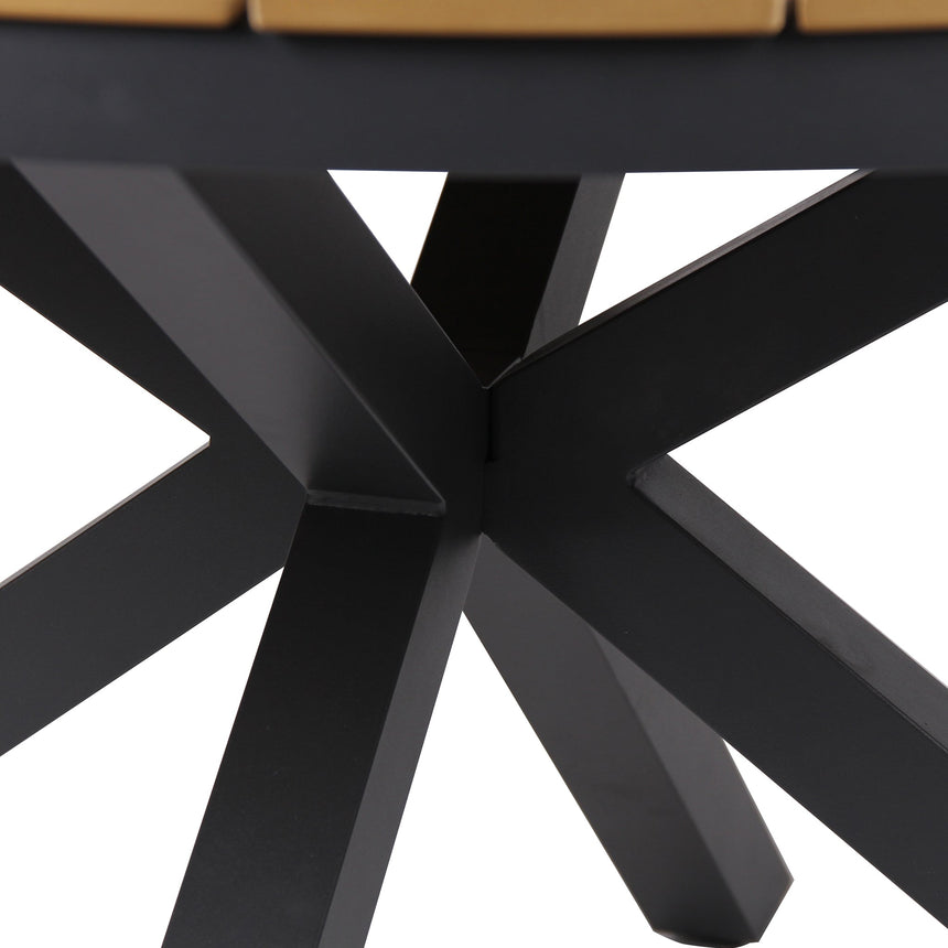 1.4m Round Charcoal Outdoor Dining Table - Natural