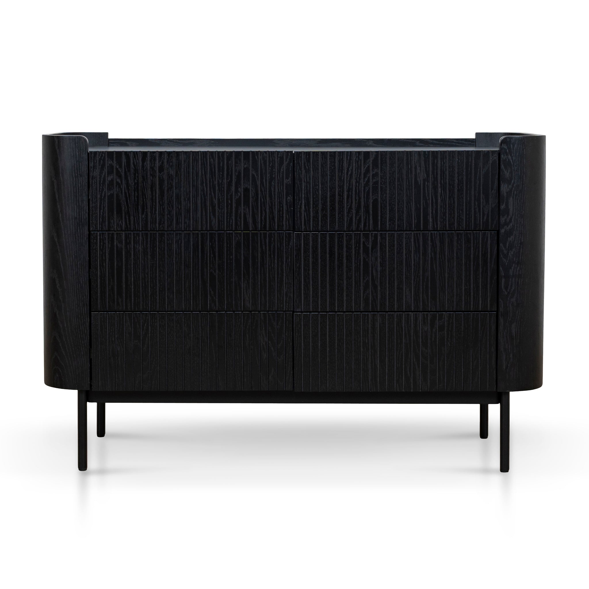1.2m Chest of Drawers - Full Black
