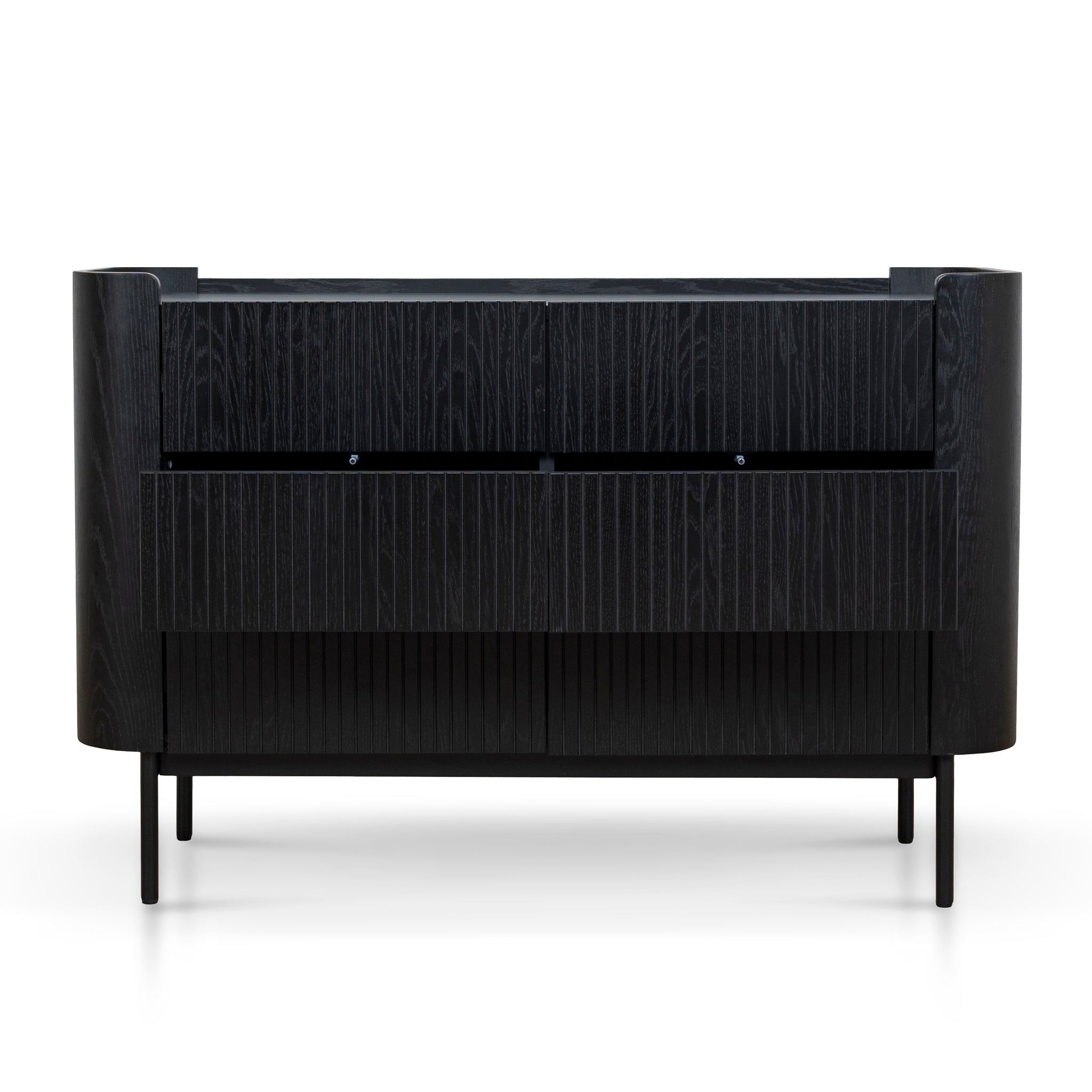 CDT10379-KD 1.2m Chest of Drawers - Full Black