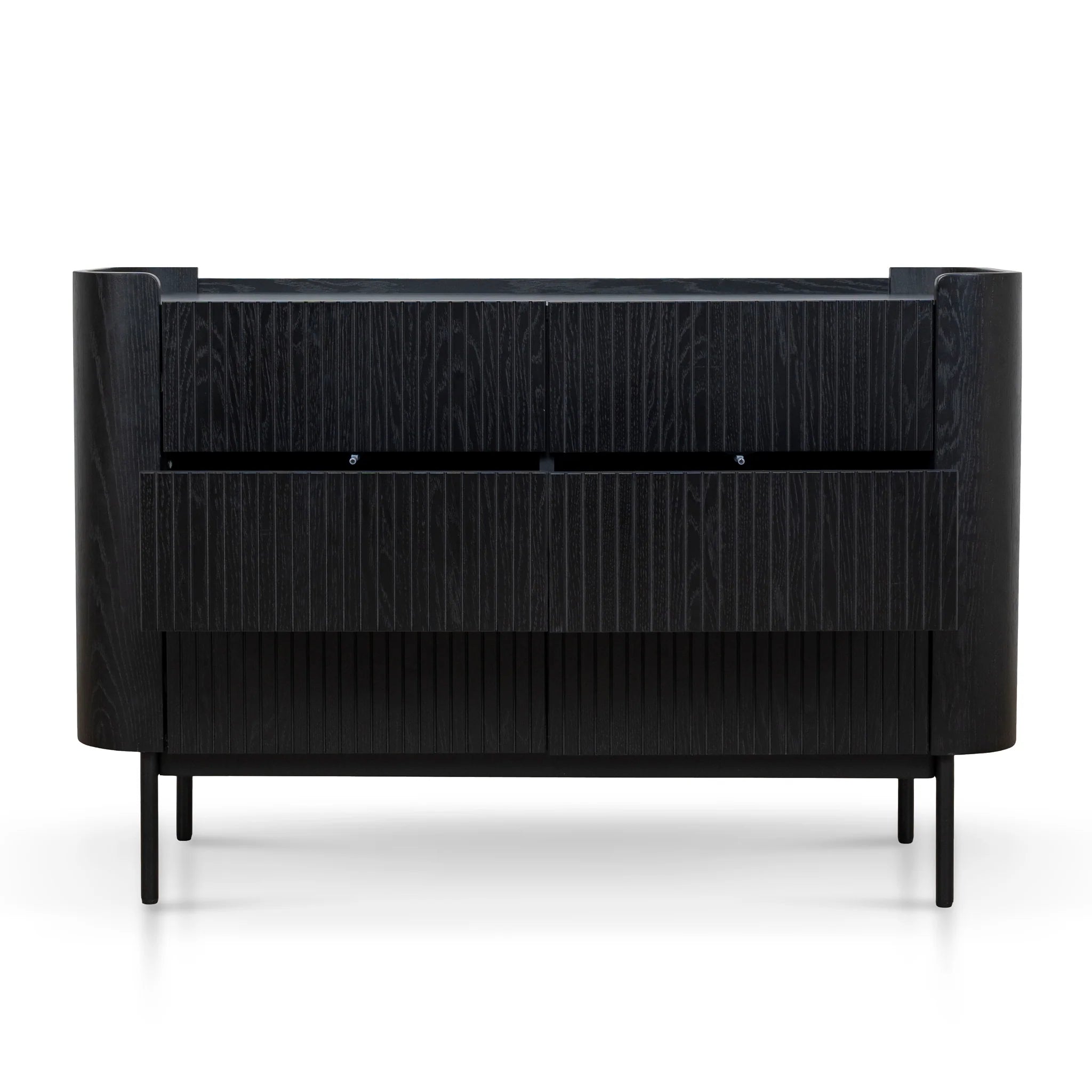 Showcasing Cipavela 1.2m Chest of Drawers - Full Black DT10379-KD Chest by Calibre Furniturs
