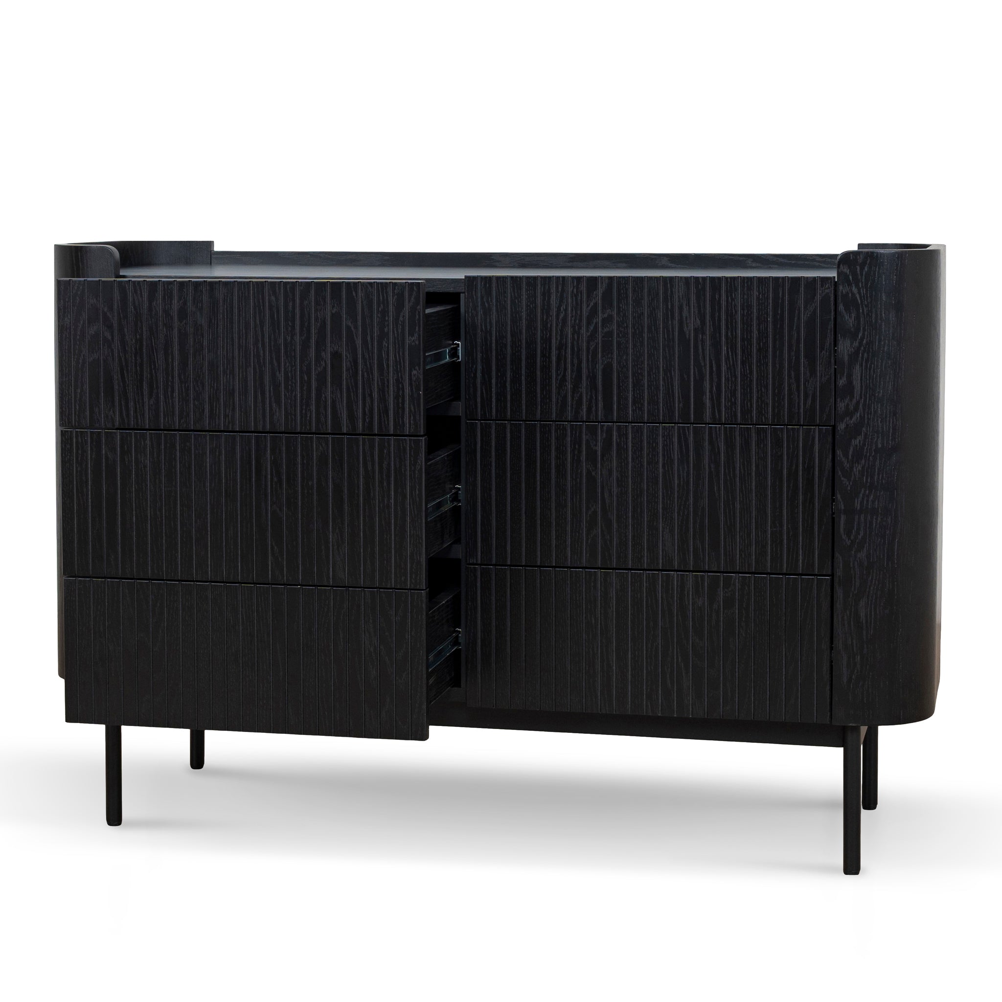 1.2m Chest of Drawers - Full Black
