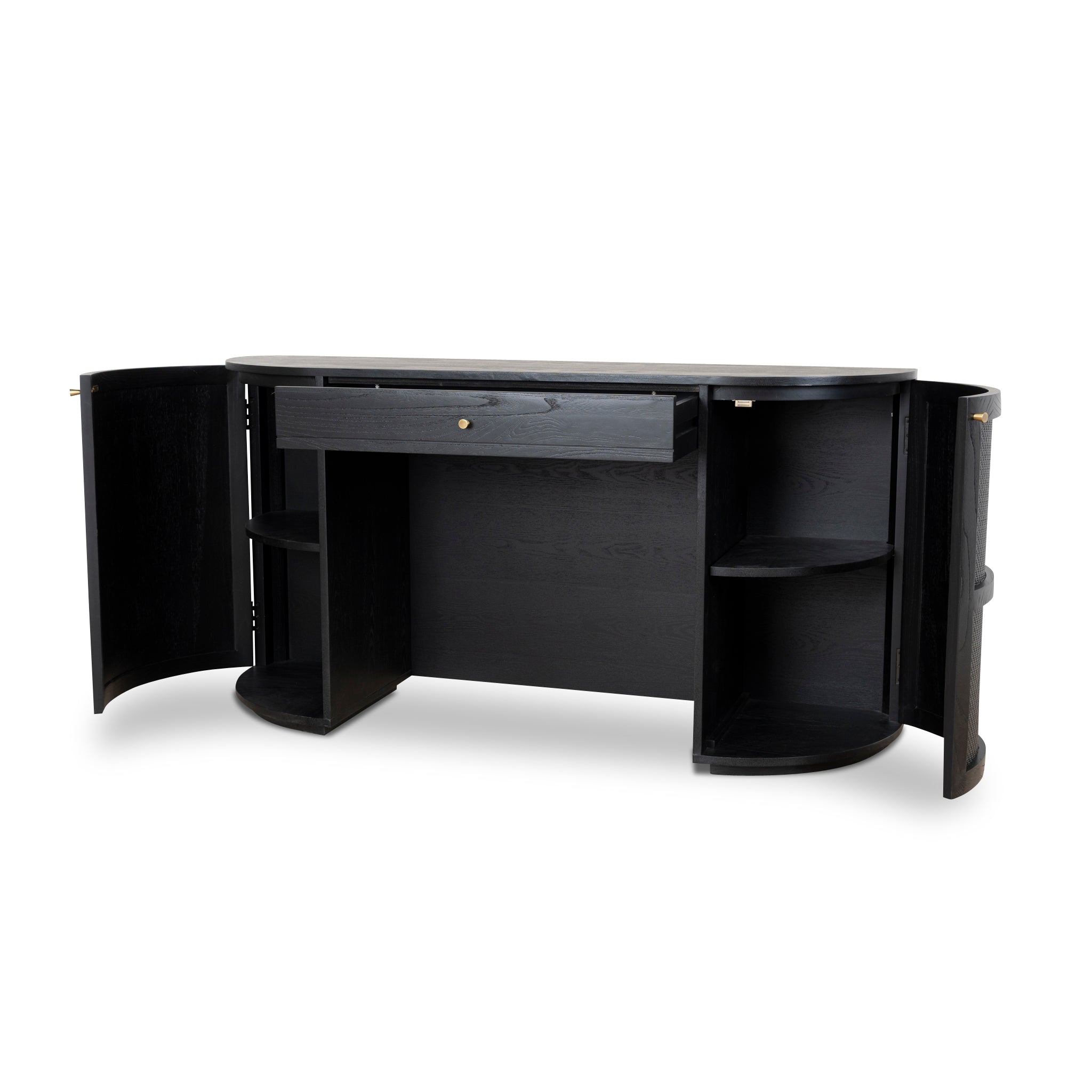 1.55m Rattan Home Office Desk - Full Black - image 7