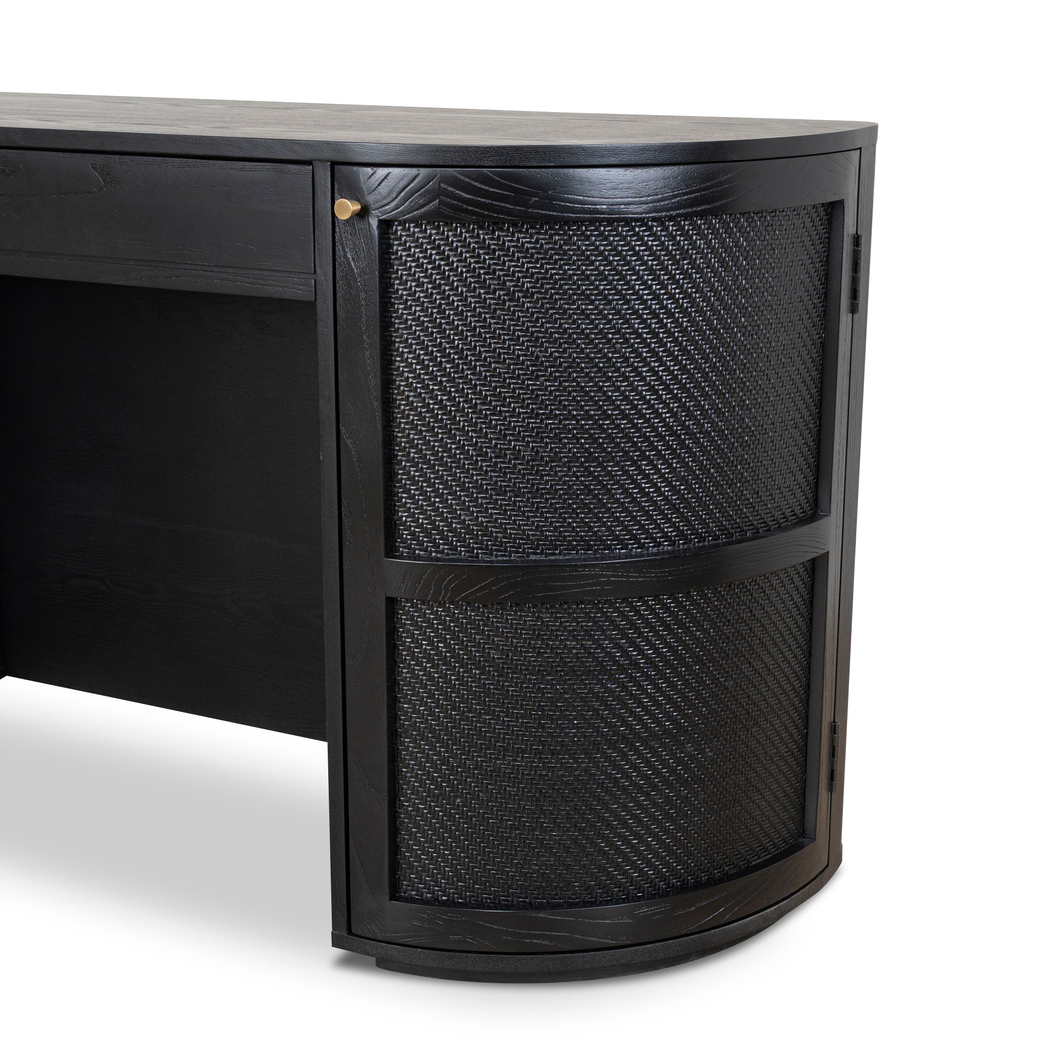 1.55m Rattan Home Office Desk - Full Black - image 8