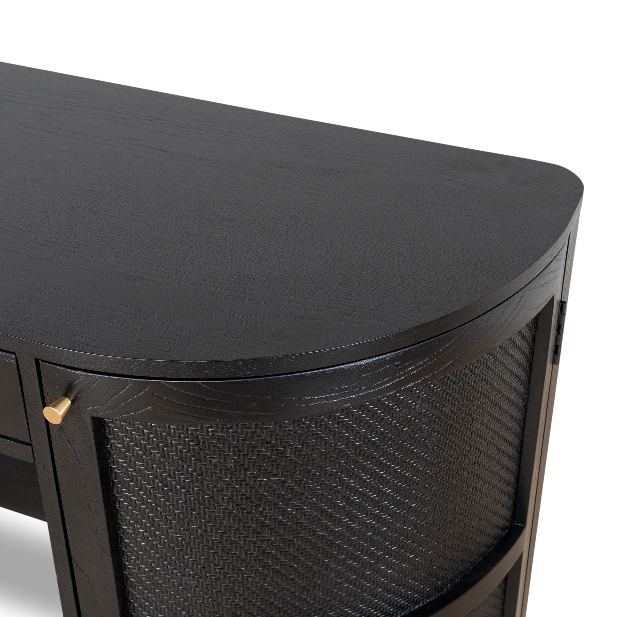 1.55m Rattan Home Office Desk - Full Black - image 10