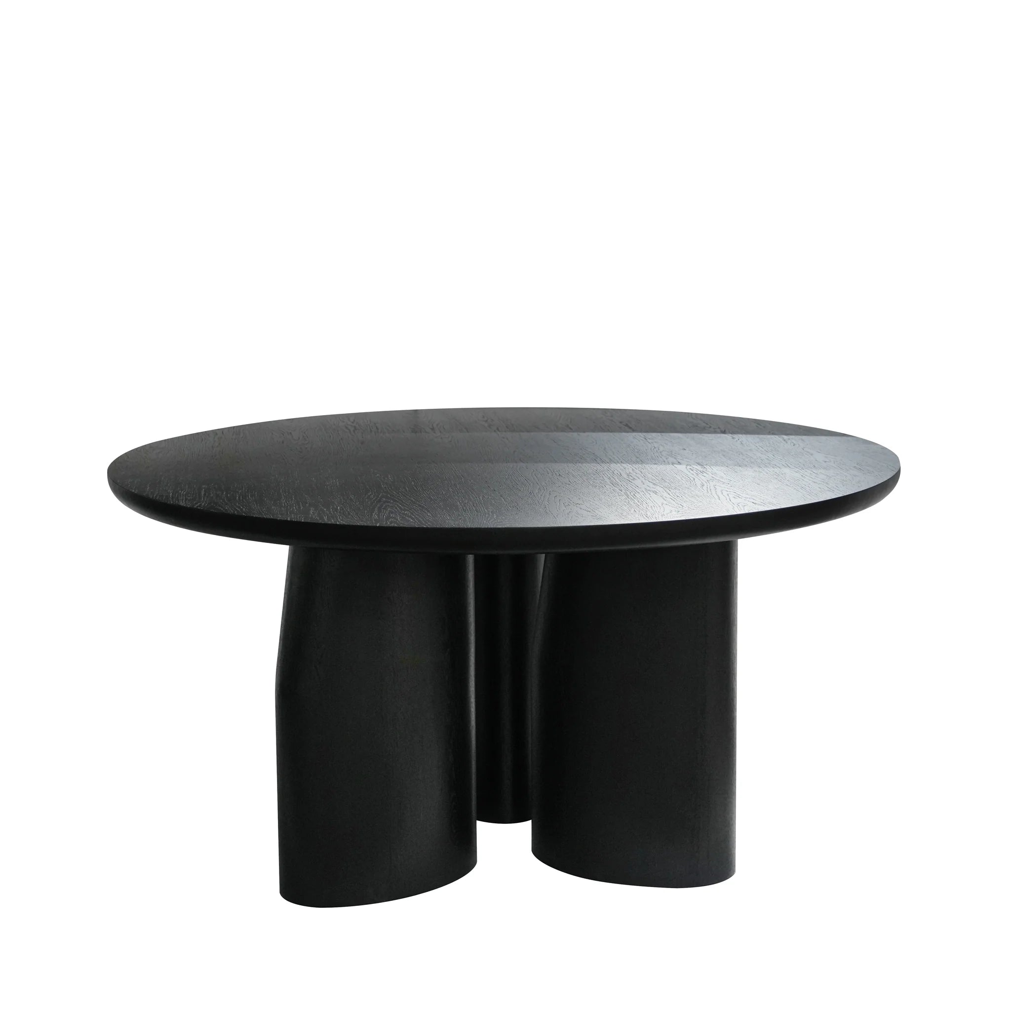 Momadora 1.5m Round Dining Table - Full Black Oak