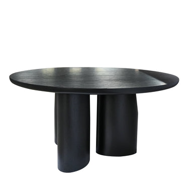 Showcasing Momadora 1.5m Round Dining Table - Full Black Oak DT10582-CN Dining Table by Calibre Furniturs