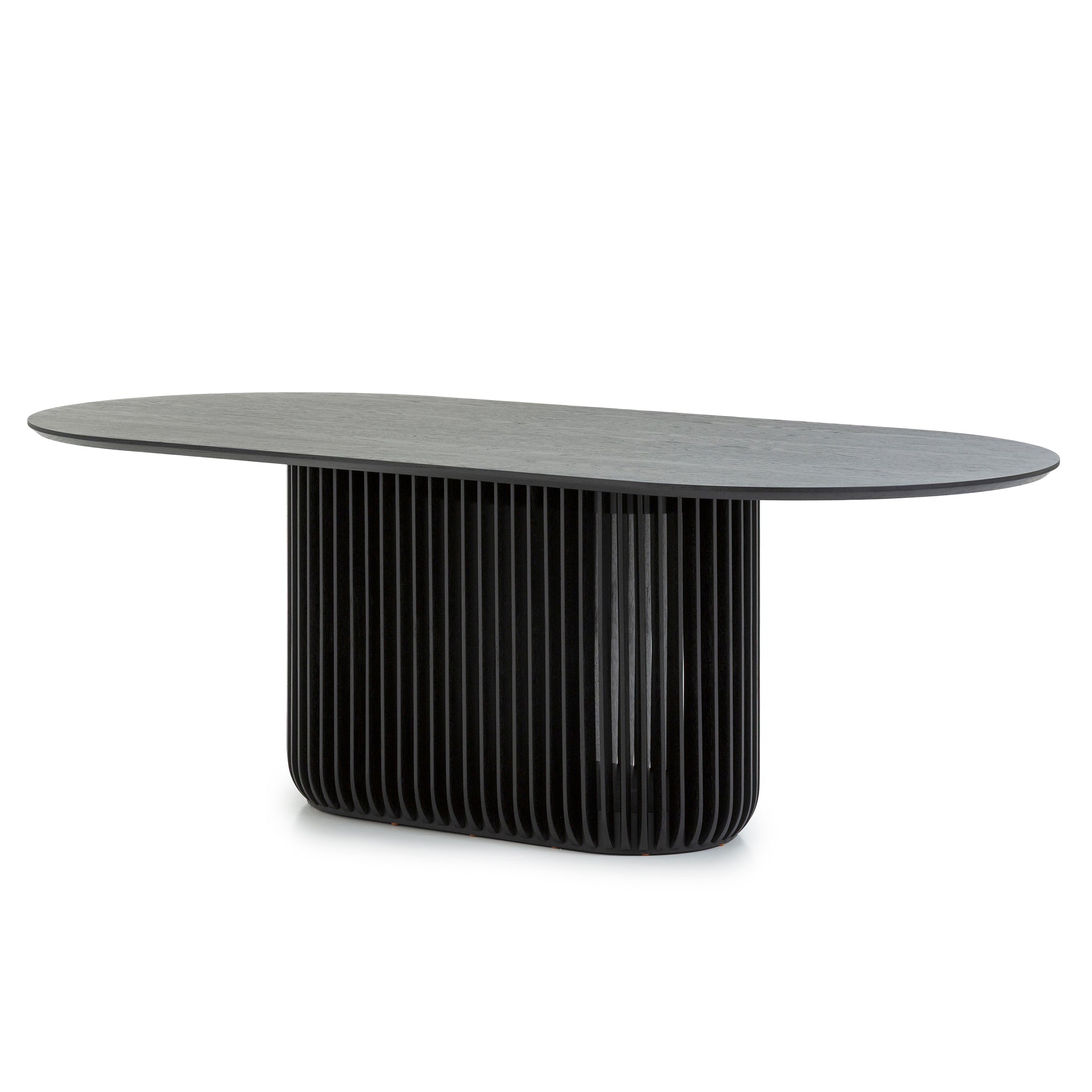 2.2m Oval Dining Table - Black Stain