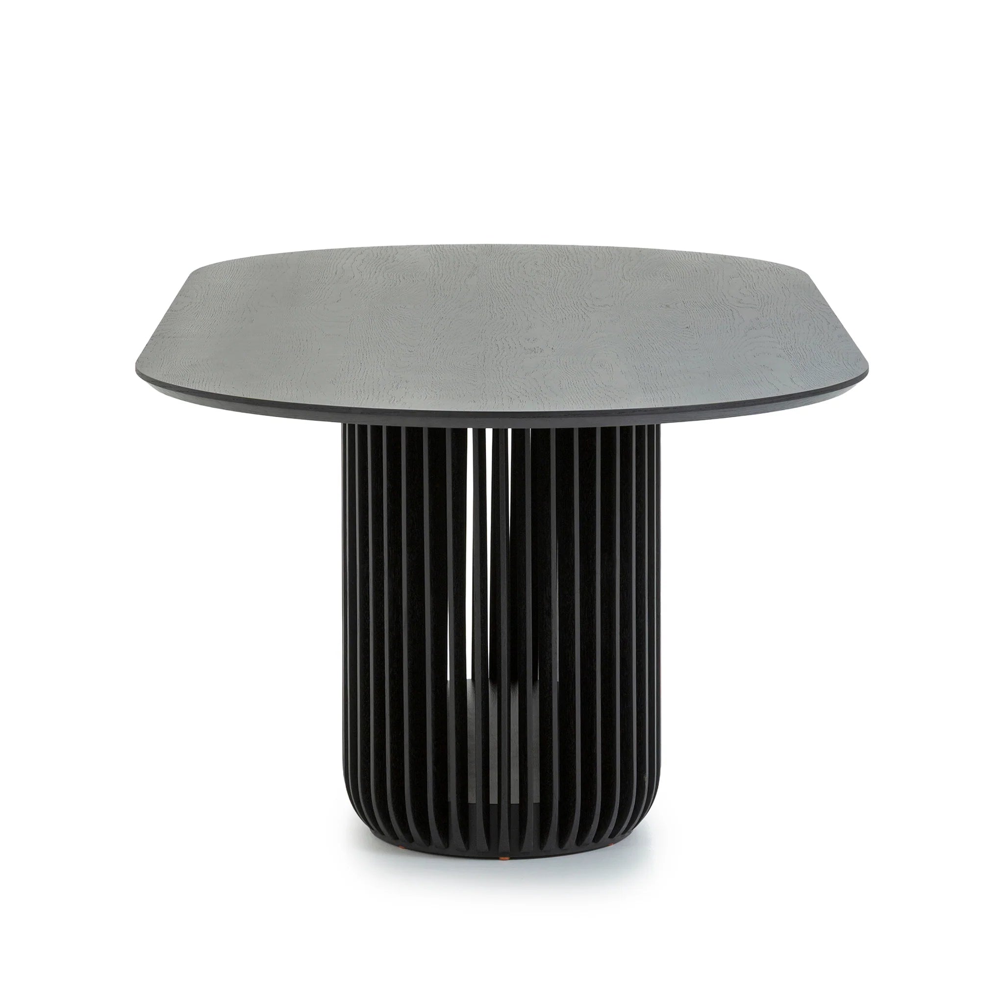 Showcasing Tenilo 2.2m Oval Dining Table - Black Stain DT10671-CU Dining Table by Calibre Furniturs