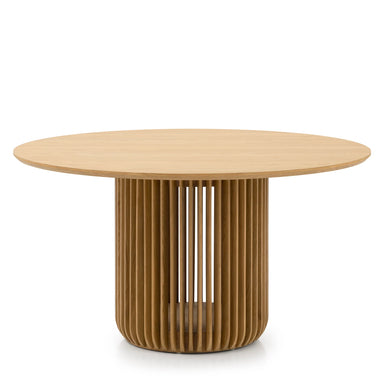 Showcasing Vibela 1.4m Round Dining Table - Natural DT10674-CU Dining Table by Calibre Furniturs