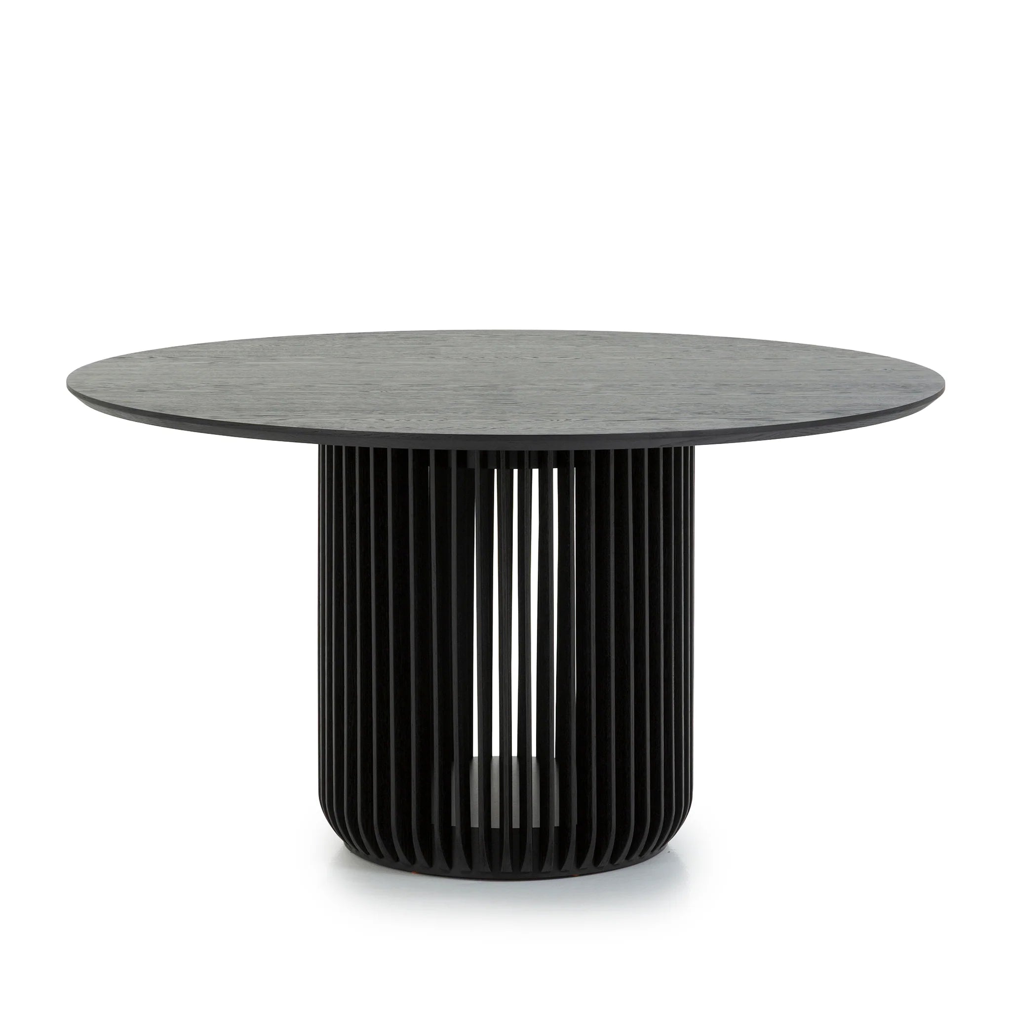 Showcasing Kadala 1.4m Round Dining Table - Black Stain DT10675-CU Dining Table by Calibre Furniturs