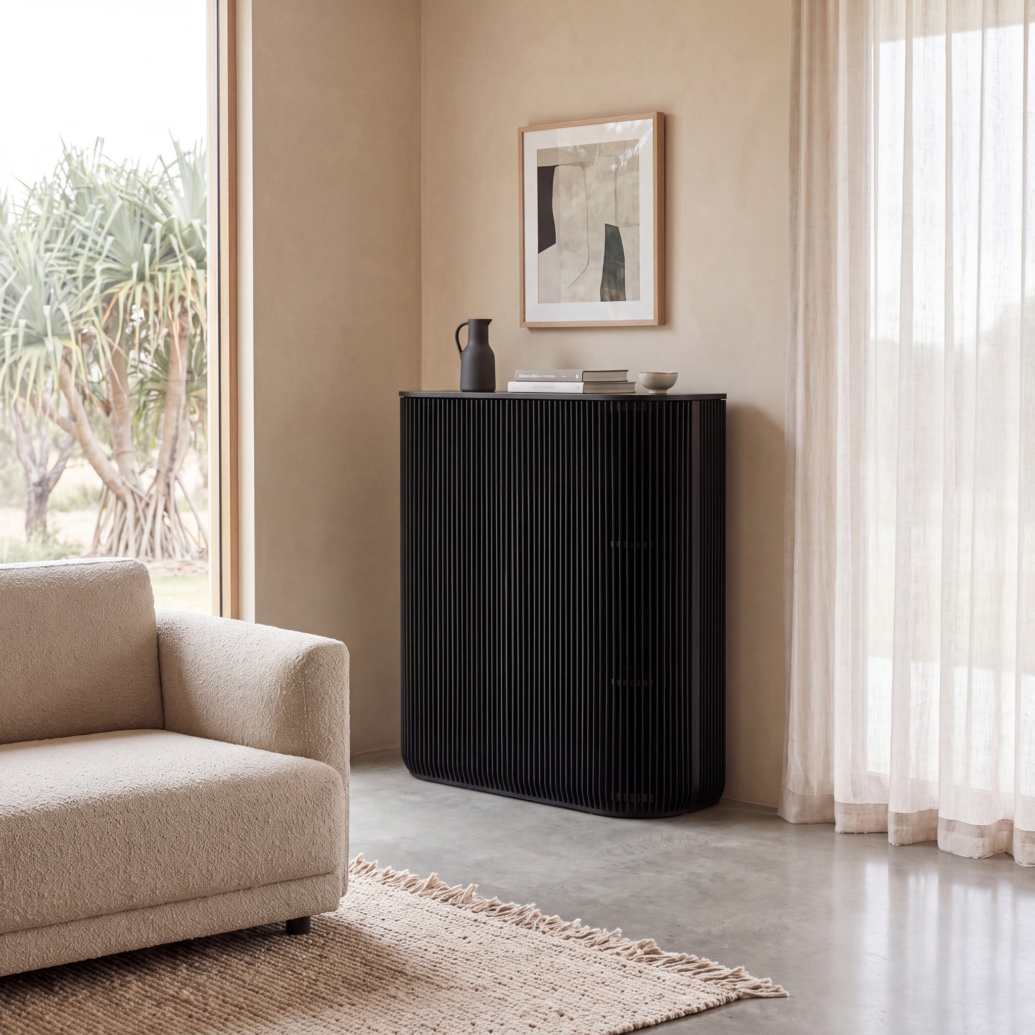 1.35m (H) High Board Unit - Black Stain - image 2