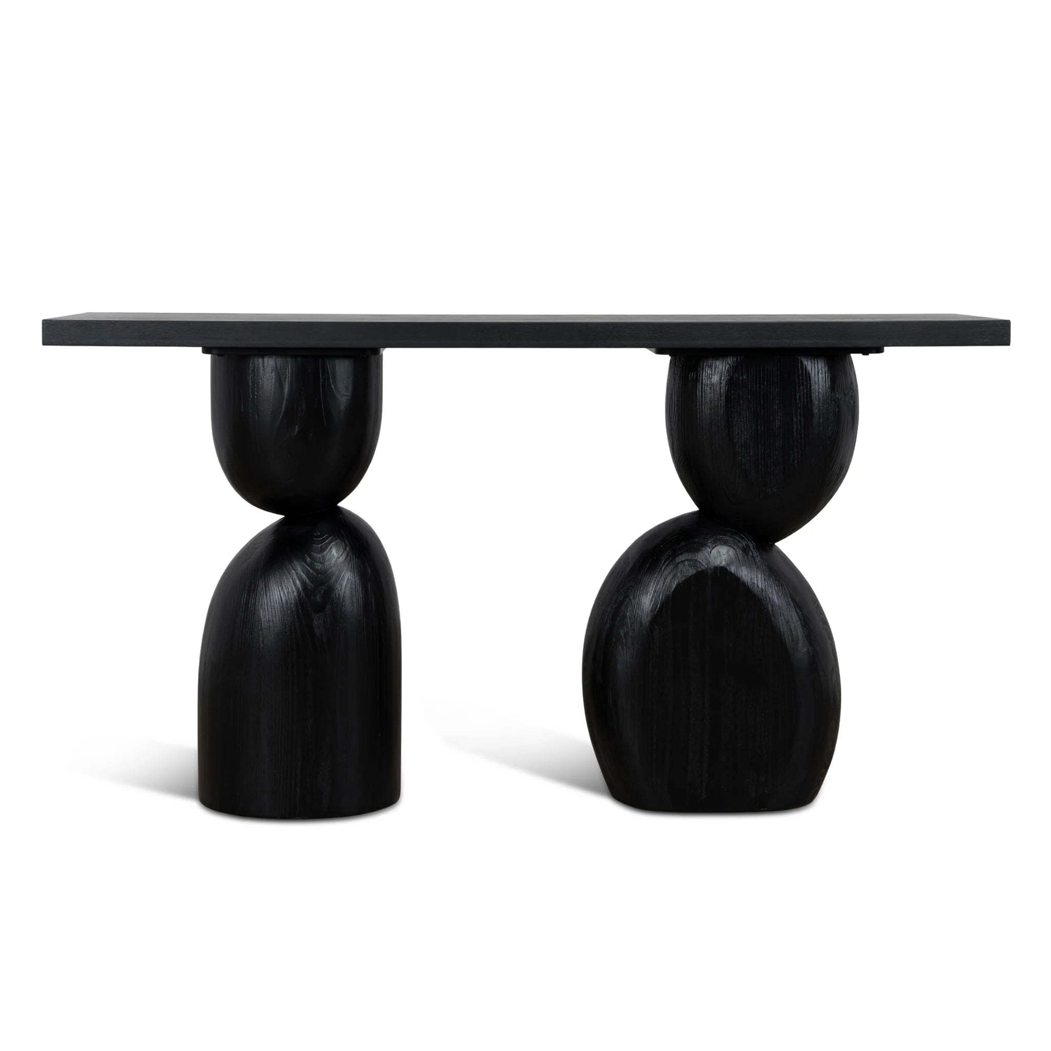 Showcasing Velenara 1.6m Elm Console Table - Full Black DT10897-NI Console Table by Calibre Furniturs