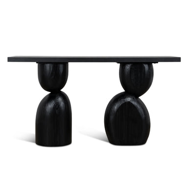 Showcasing Velenara 1.6m Elm Console Table - Full Black DT10897-NI Console Table by Calibre Furniturs