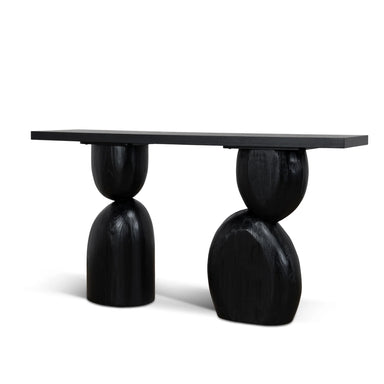 Showcasing Velenara 1.6m Elm Console Table - Full Black DT10897-NI Console Table by Calibre Furniturs
