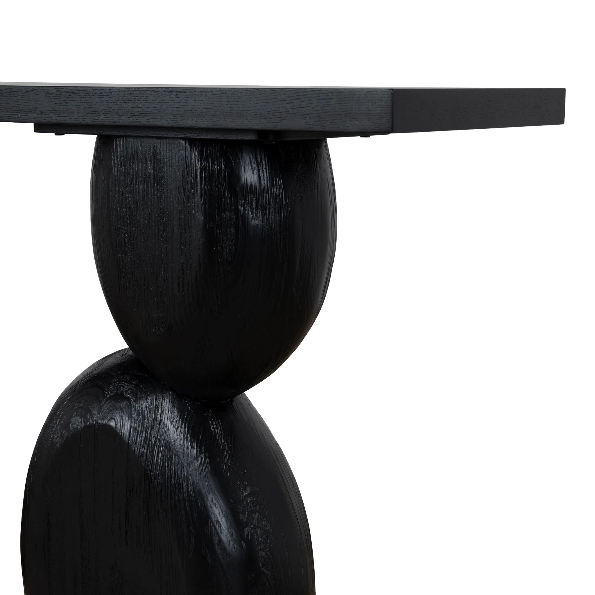 Velenara 1.6m Elm Console Table - Full Black