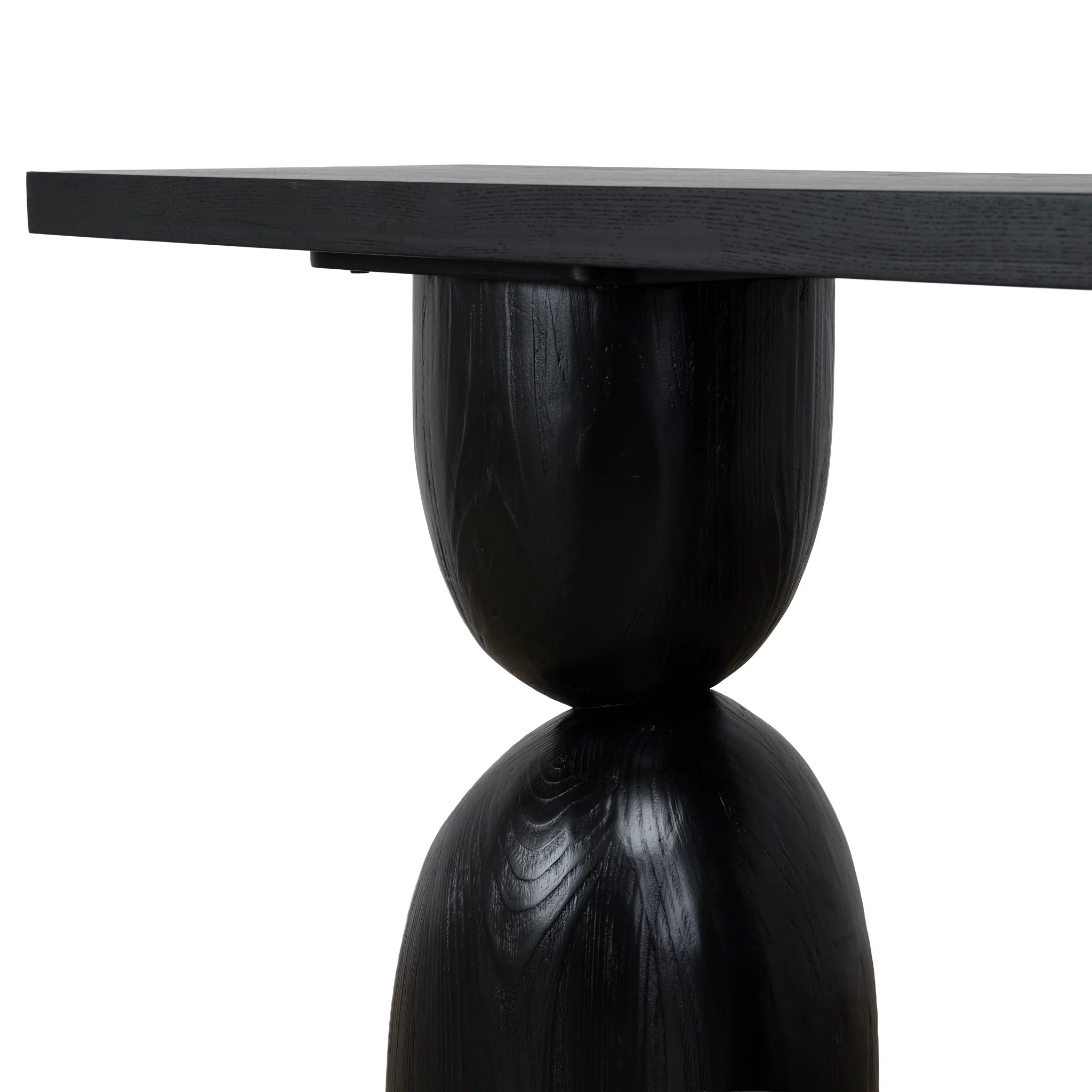 Velenara 1.6m Elm Console Table - Full Black