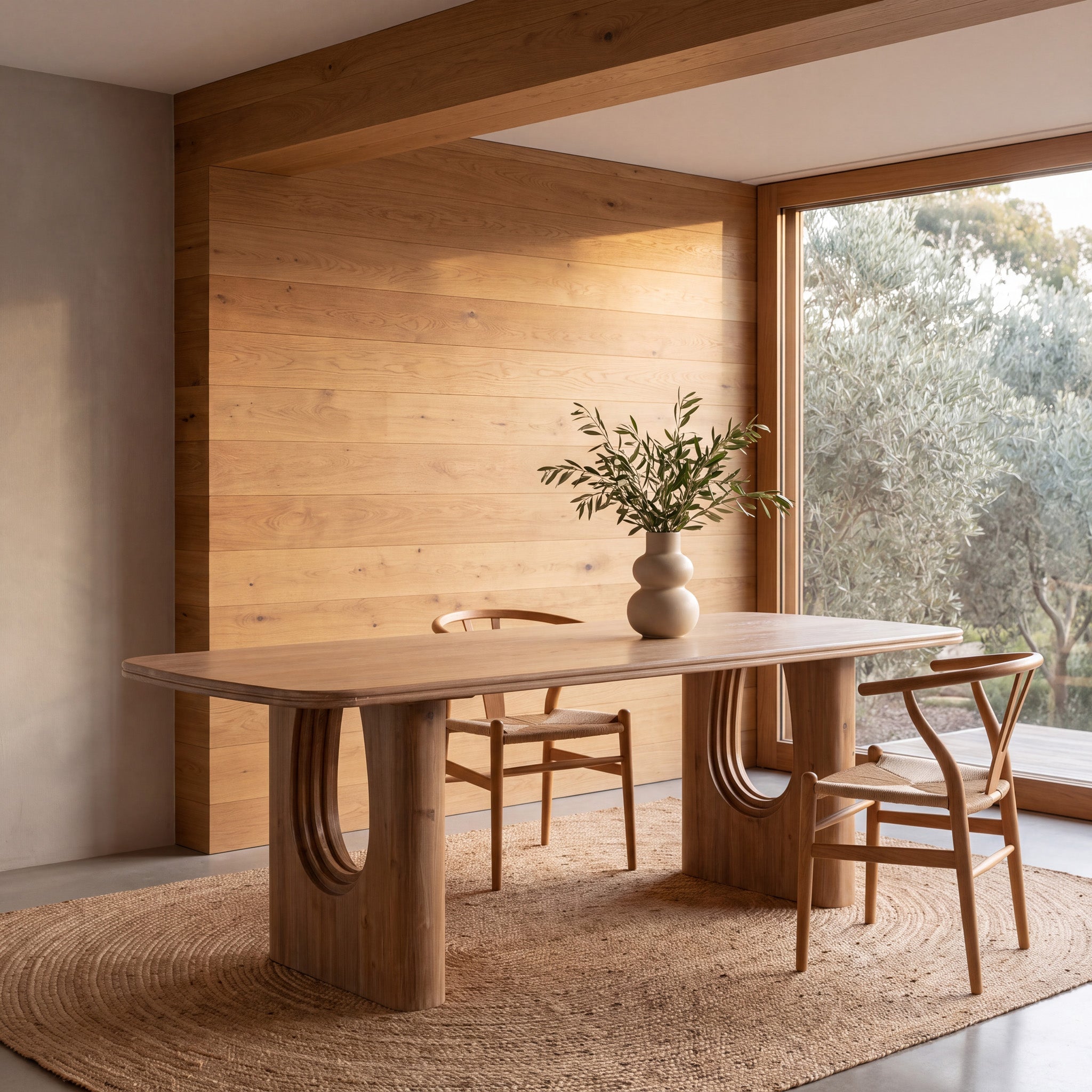 2.4m Elm Dining Table - Natural - Auralin