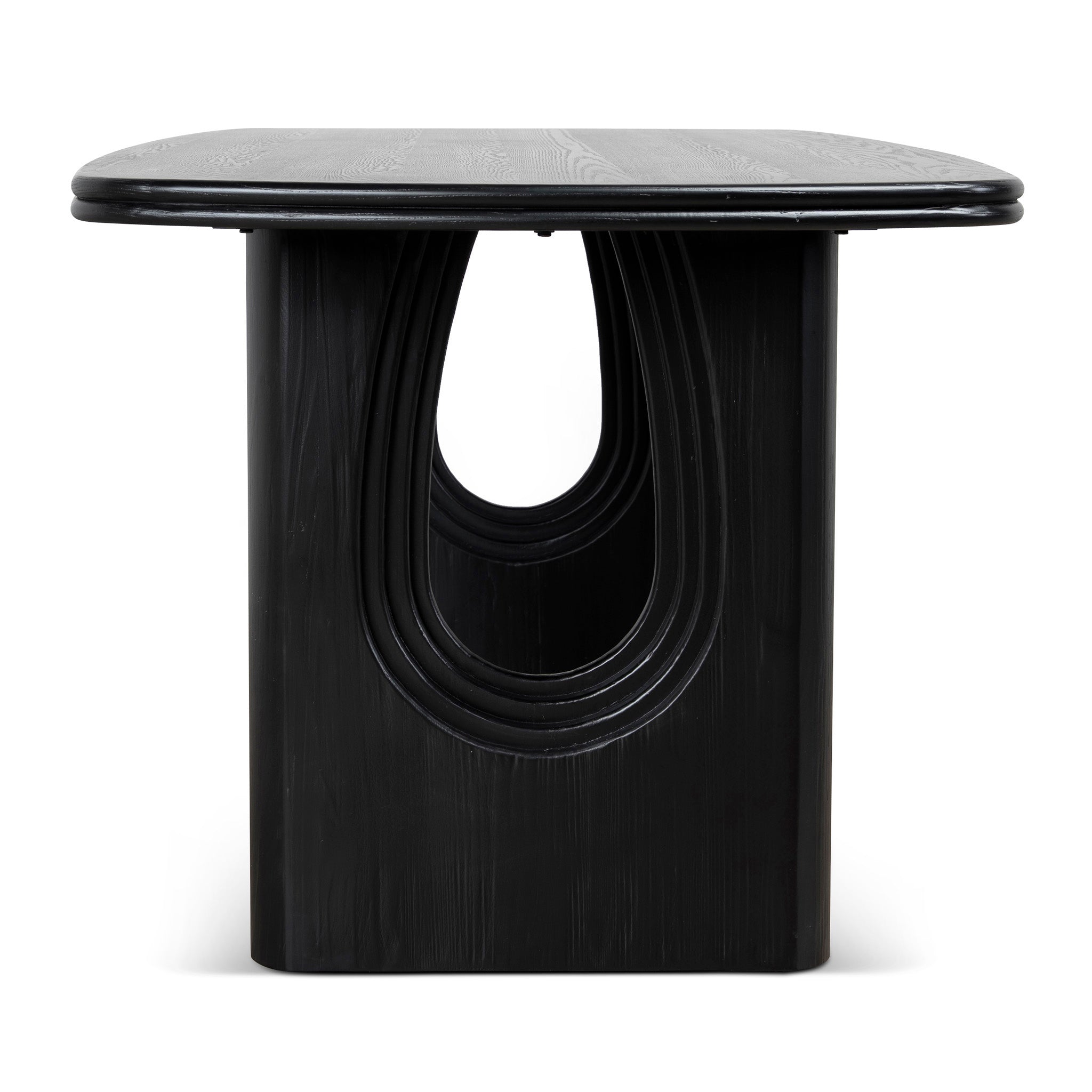 CDT10907-NI 1.8m Elm Dining Table - Full Black