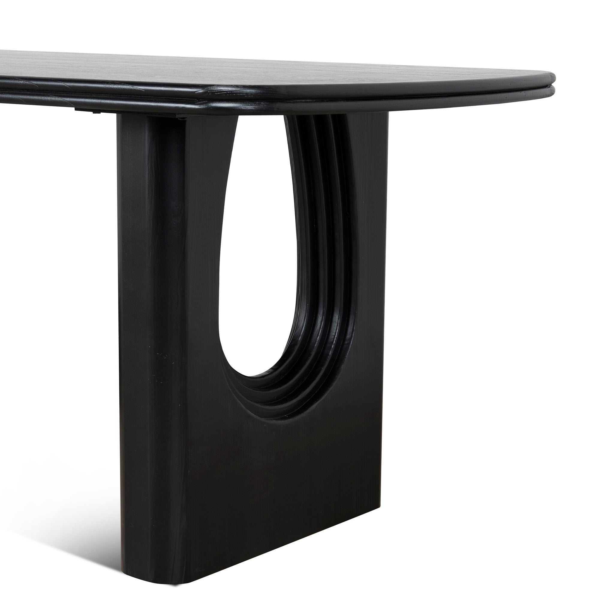 CDT10907-NI 1.8m Elm Dining Table - Full Black