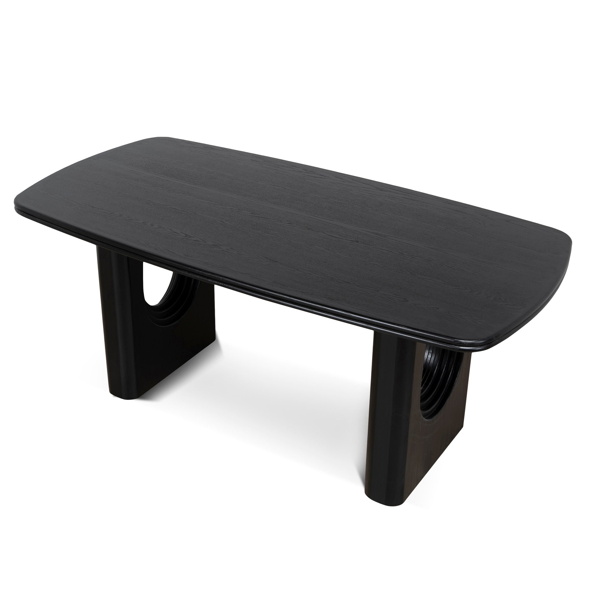 CDT10907-NI 1.8m Elm Dining Table - Full Black