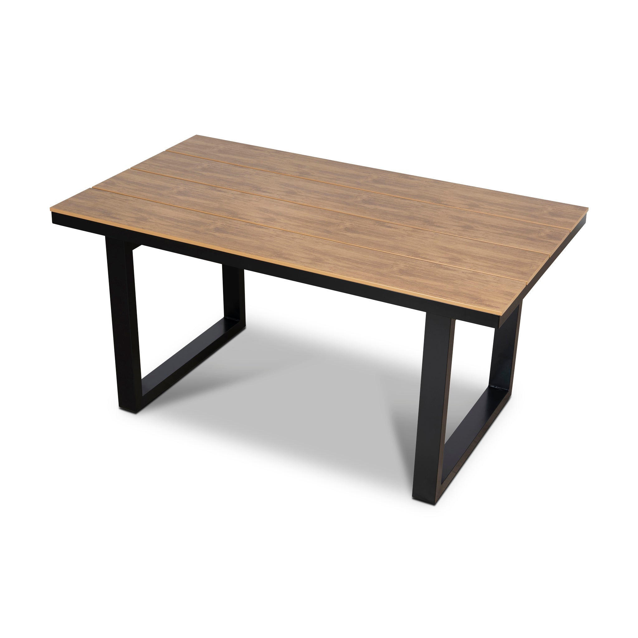 1.6m Black Outdoor Dining Table - Natural - image 4