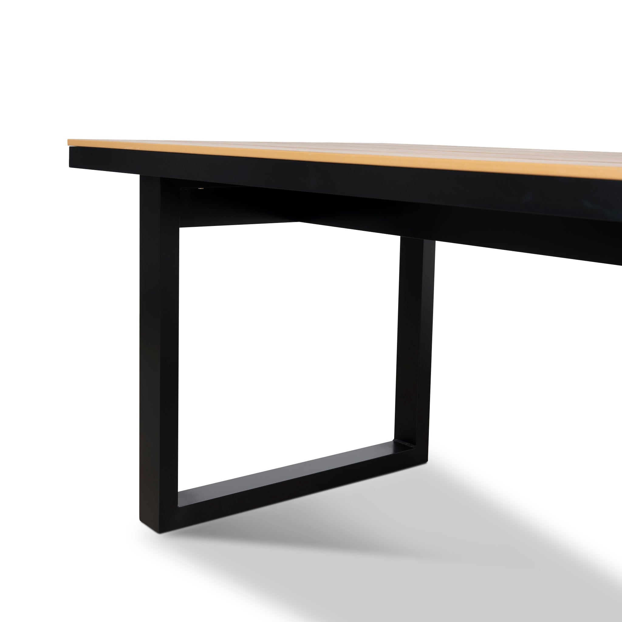 1.6m Black Outdoor Dining Table - Natural - image 5