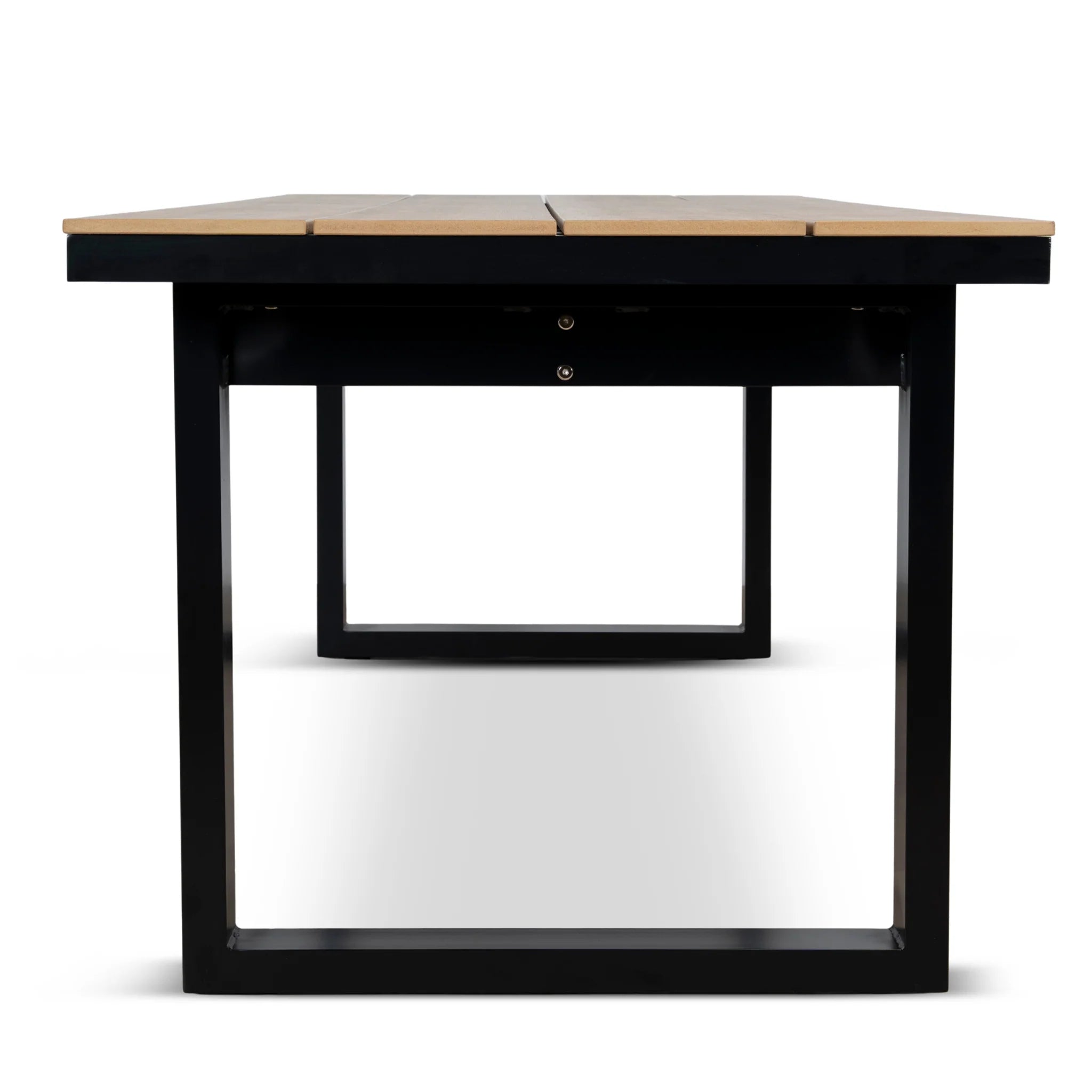 Showcasing Ledavela 2.3m Black Outdoor Dining Table - Natural DT12054-ID Dining Table by Calibre Furniturs