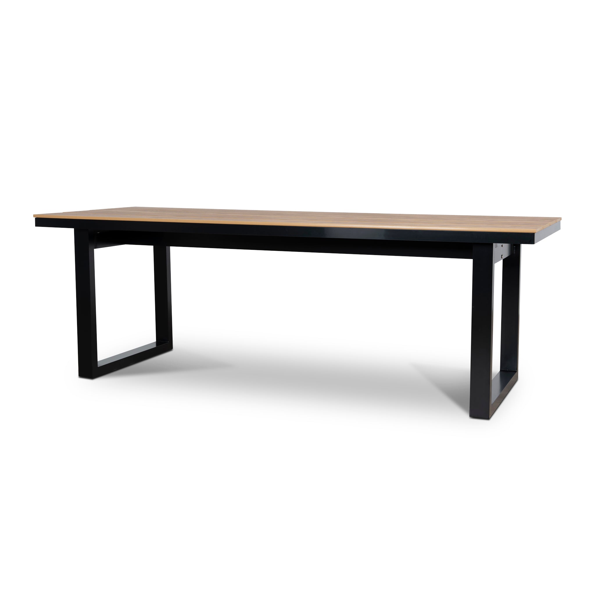 2.3m Black Outdoor Dining Table - Natural