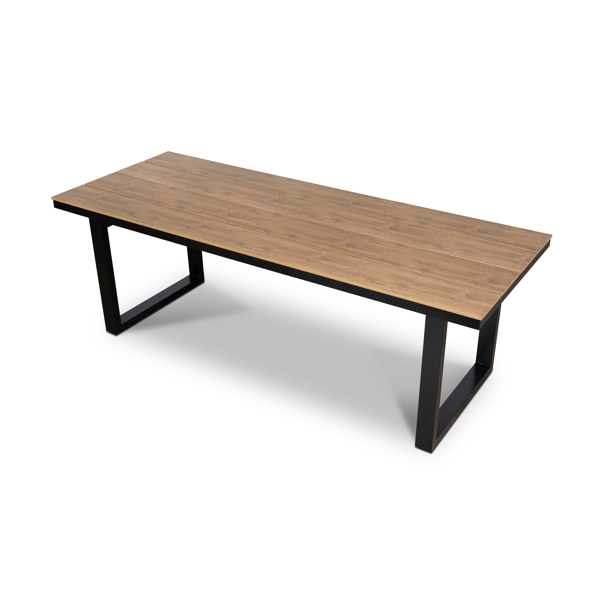 2.3m Black Outdoor Dining Table - Natural - image 4