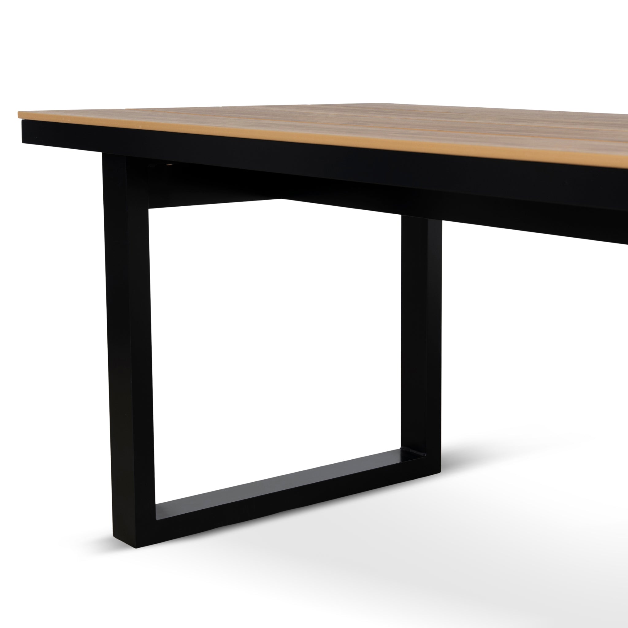 2.3m Black Outdoor Dining Table - Natural - image 5