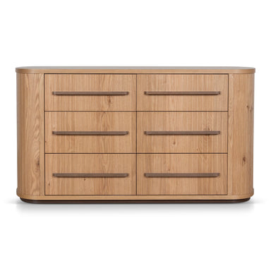 Showcasing Larilo Chest of 6 Drawers - Knotty Oak DT12112-VN Chest by Calibre Furniturs
