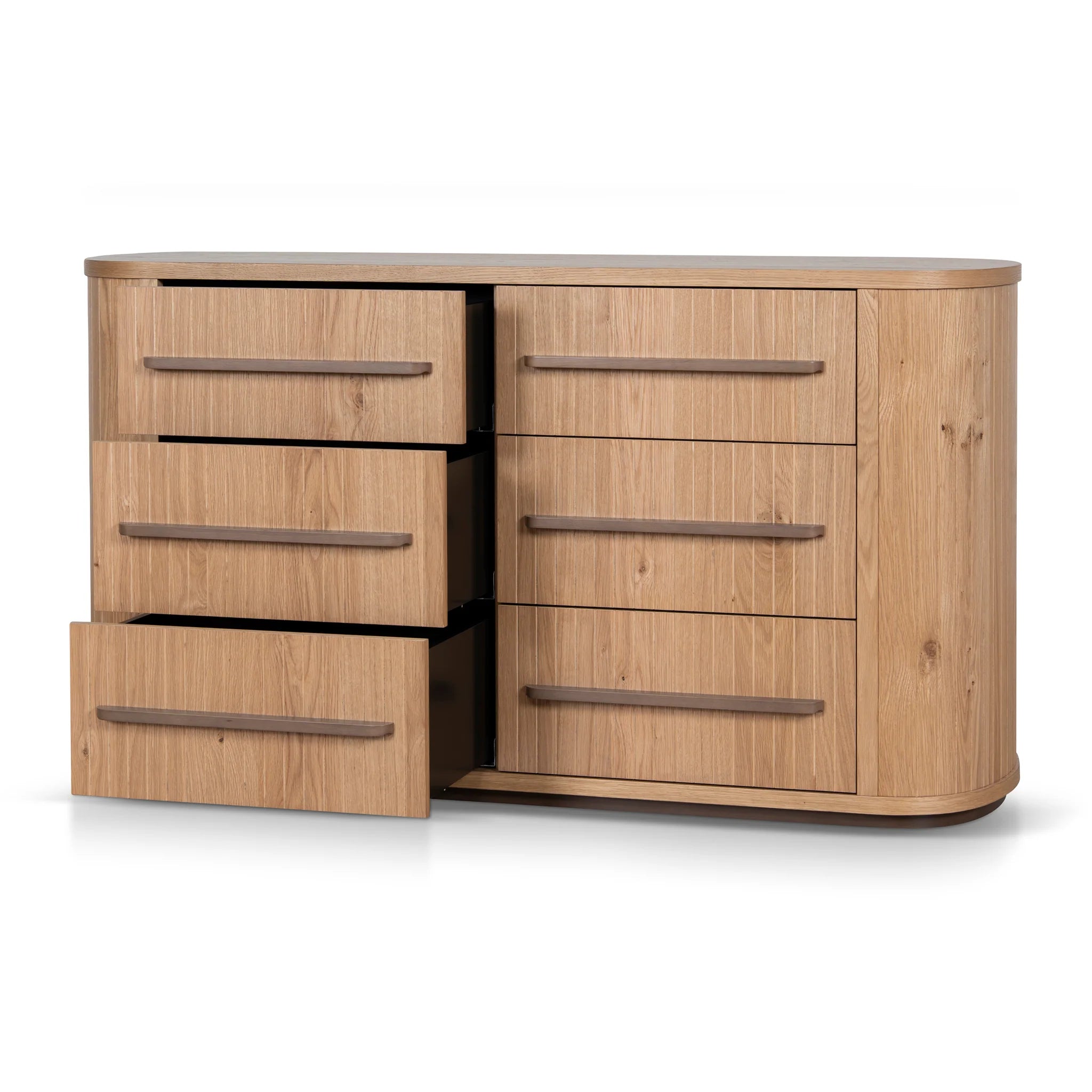 Showcasing Larilo Chest of 6 Drawers - Knotty Oak DT12112-VN Chest by Calibre Furniturs