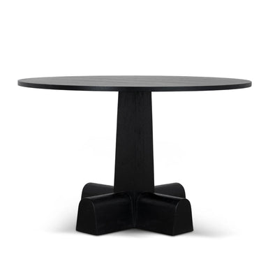Showcasing Tiluna 1.2m Round Dining Table - Full Black DT12150-NI Dining Table by Calibre Furniturs