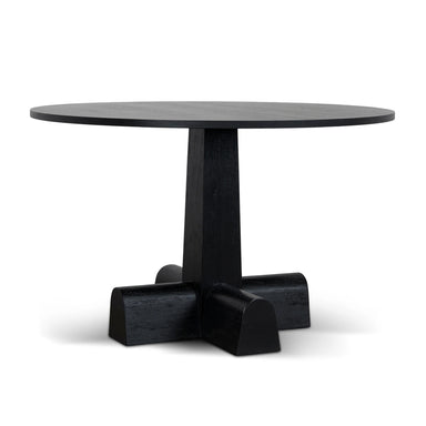 Showcasing Tiluna 1.2m Round Dining Table - Full Black DT12150-NI Dining Table by Calibre Furniturs