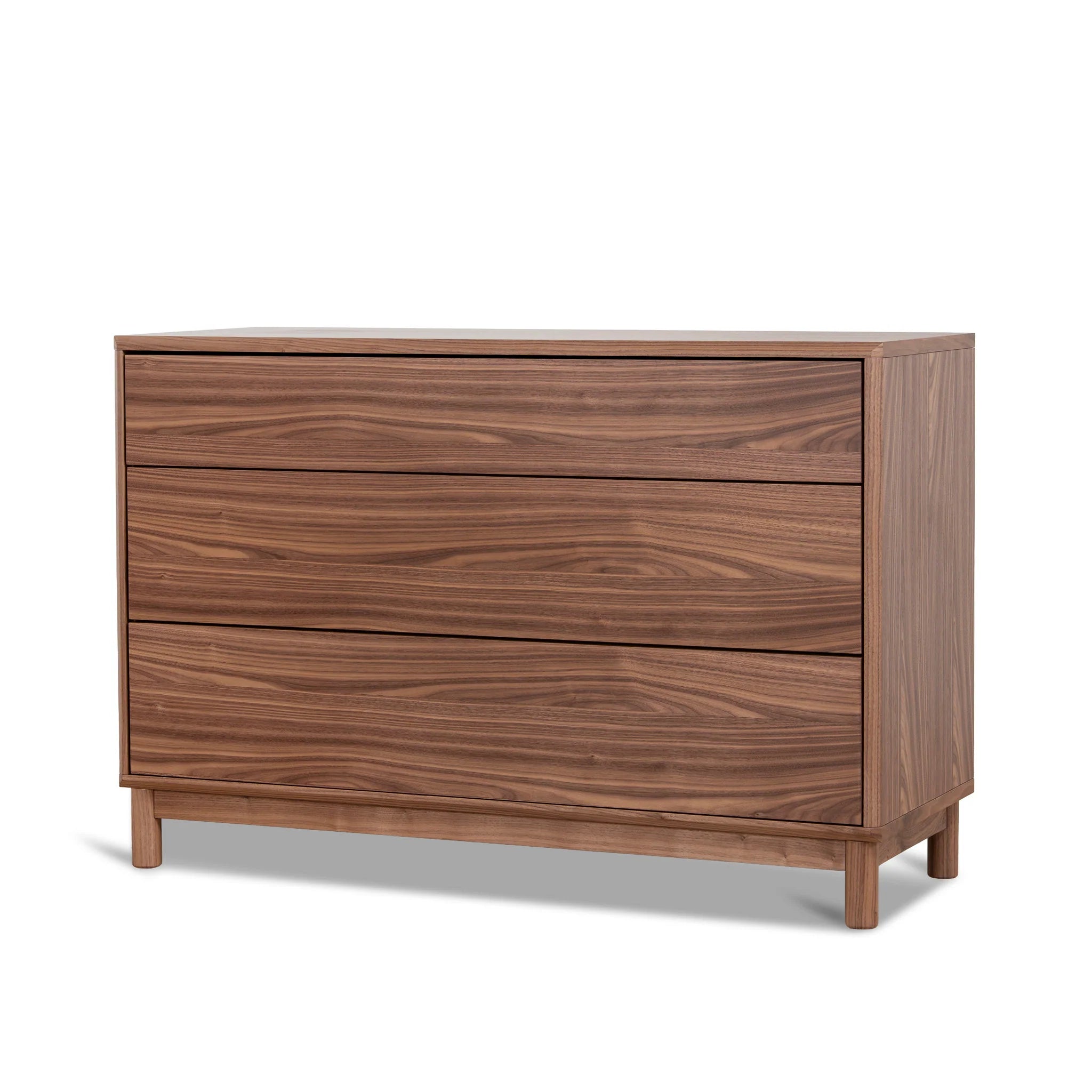 Showcasing Padedora 3 Drawers Dresser Unit - Walnut DT12278-CN Dresser by Calibre Furniturs