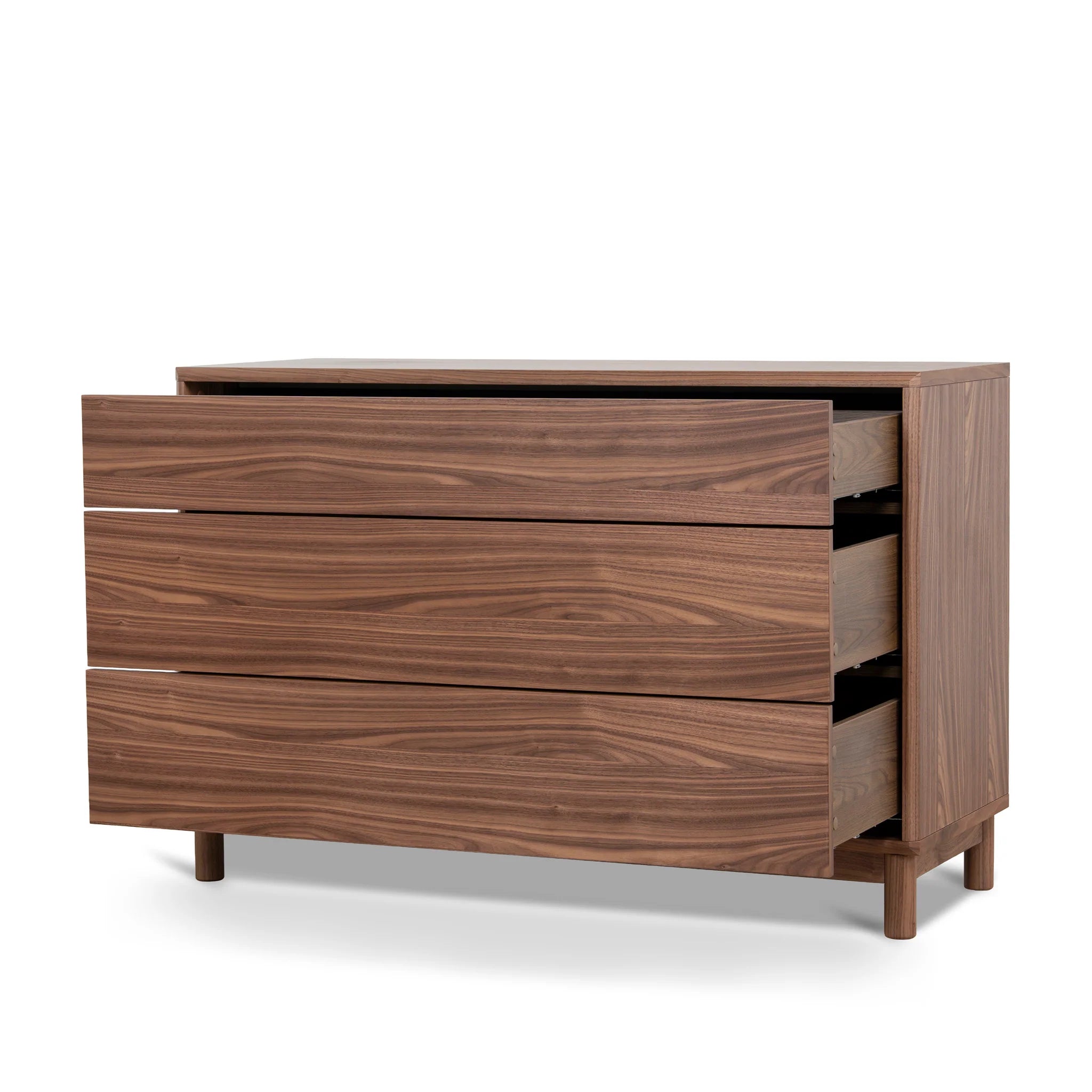 Showcasing Padedora 3 Drawers Dresser Unit - Walnut DT12278-CN Dresser by Calibre Furniturs