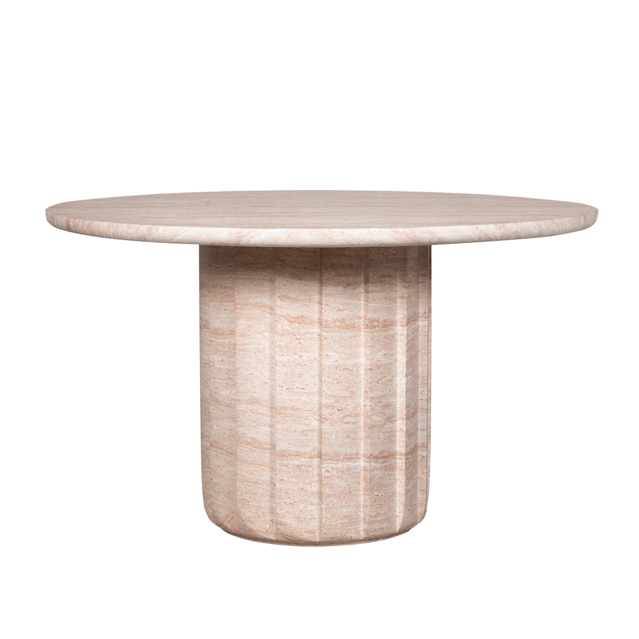 1.3m Round Concrete Dining Table - Light Travertine Look