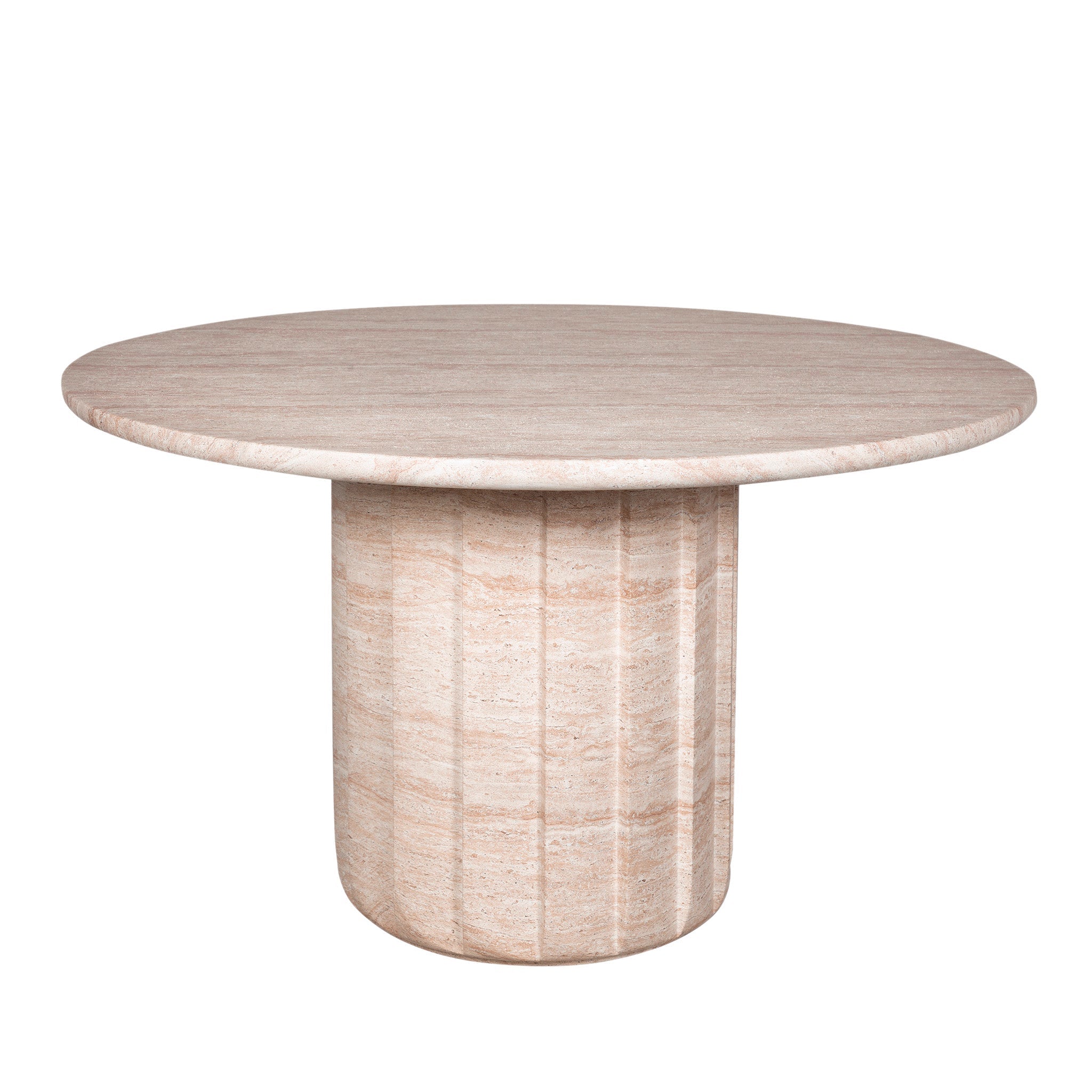 1.3m Round Concrete Dining Table - Light Travertine Look